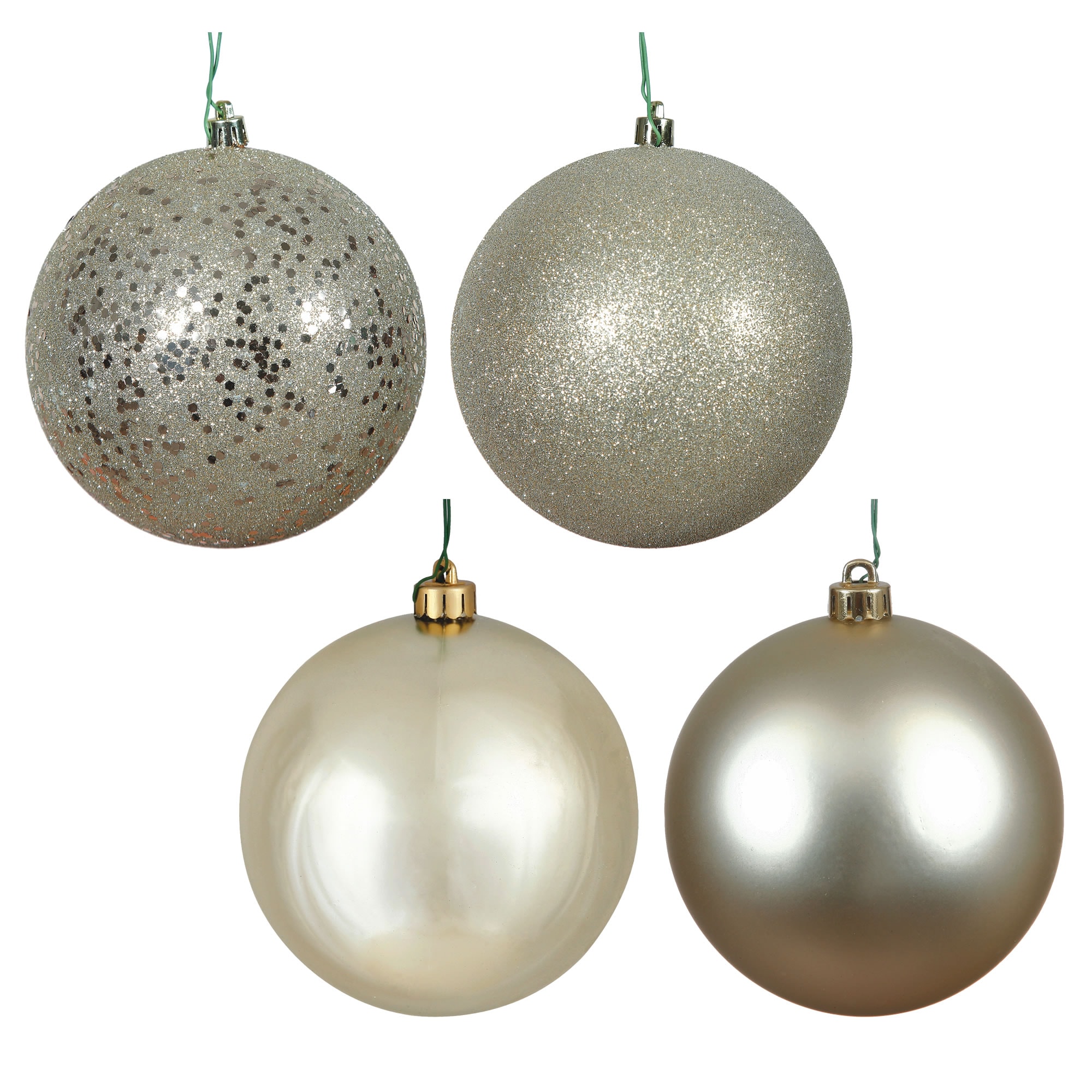 Vickerman N590738A 20 -Pack Off-white Ball Standard Indoor Ornament set Shatterproof