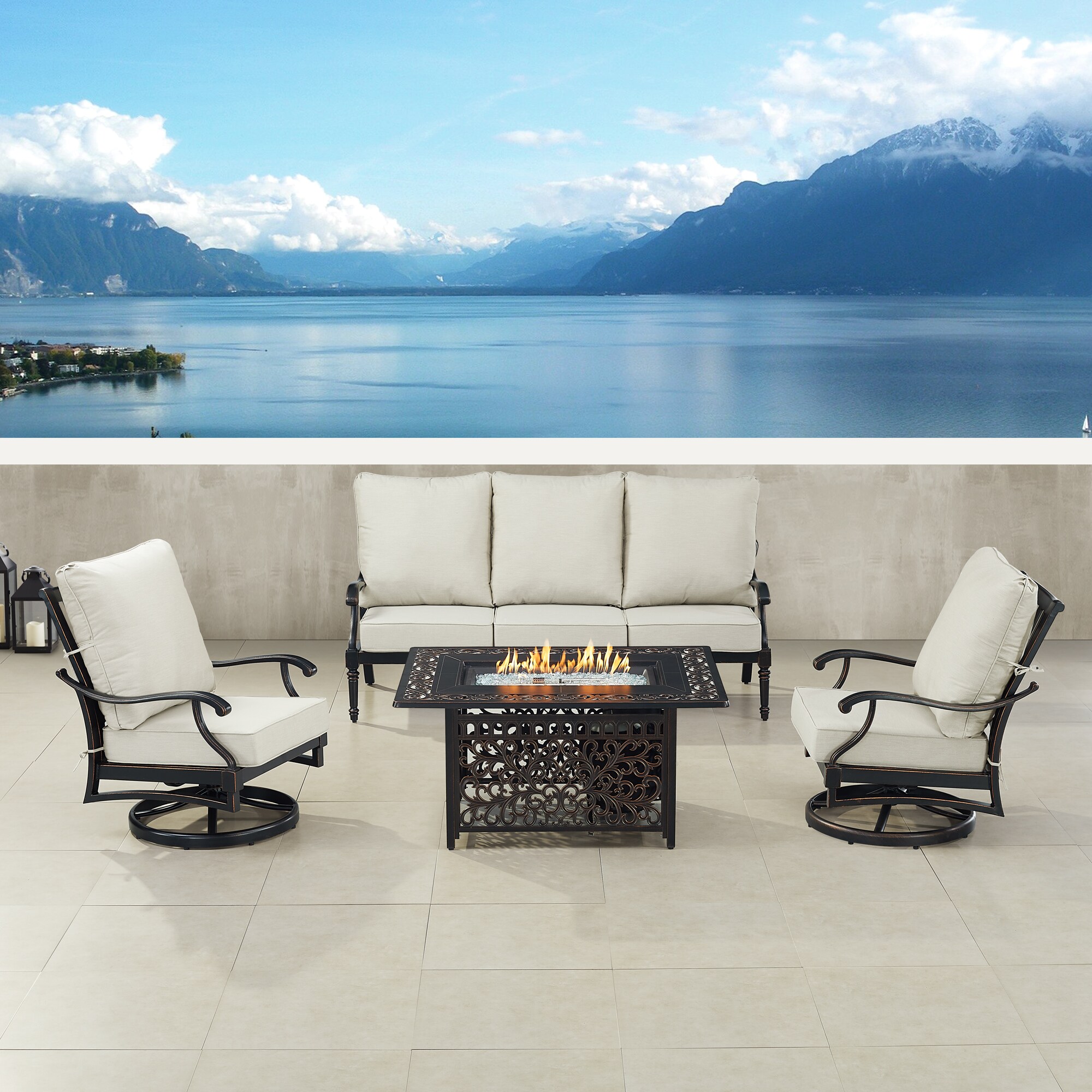 Oakland Living SHACO1SF2CHCABOSLGCU Patio-Conversation-Sets - View #2
