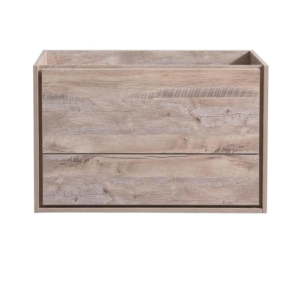 Fresca FCB9236RNW Catania 36-in Rustic Natural Wood Floating Bathroom Vanity Base Cabinet without Top