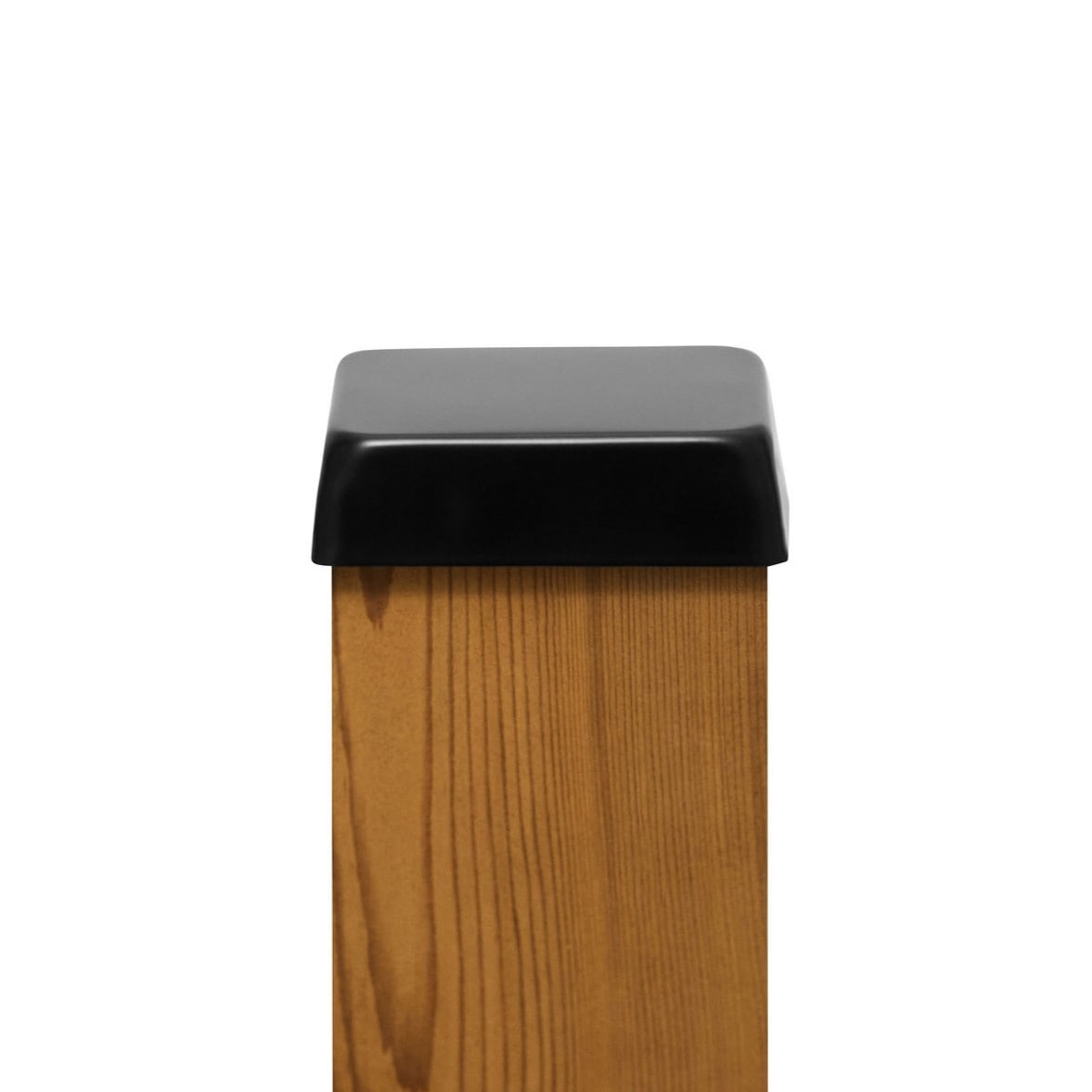 PERMAKAP 4-in x 4-in Black Stainless Steel Flat Top Black Stainless Steel Deck Post Cap