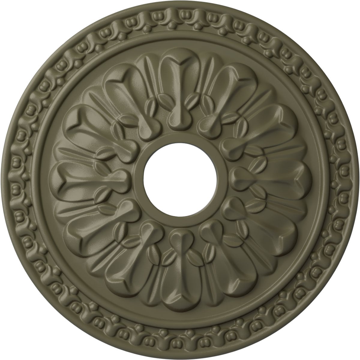 Ekena Millwork CM18WASSF Warsaw 18-in W x 18-in L Painted Spartan Stone Polyurethane Whole Ceiling Medallion