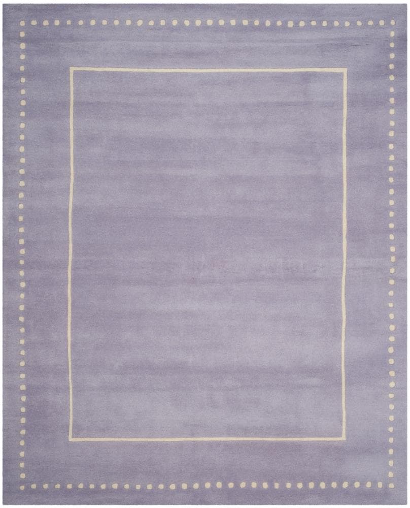 Safavieh BEL151C-6 Bella Huon 6 x 9 (ft) Tufted Wool Lavender/Ivory Rectangular Indoor Border Farmhouse/Cottage Area rug