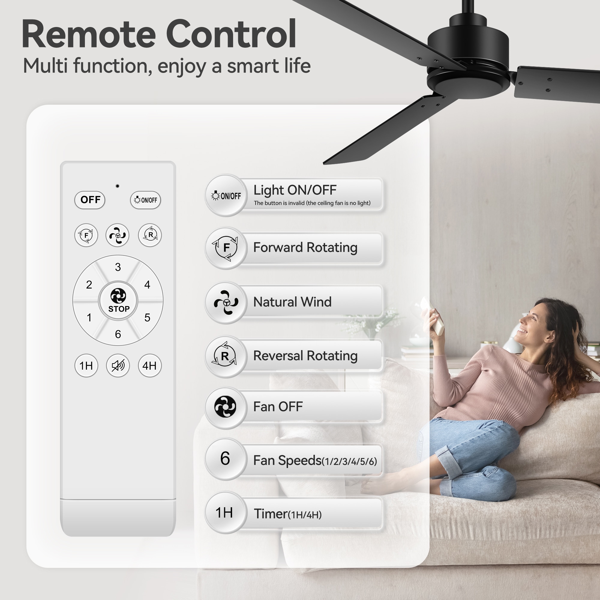 Breezary 30026-BK-NL-2PCS Ceiling-Fans - View #9