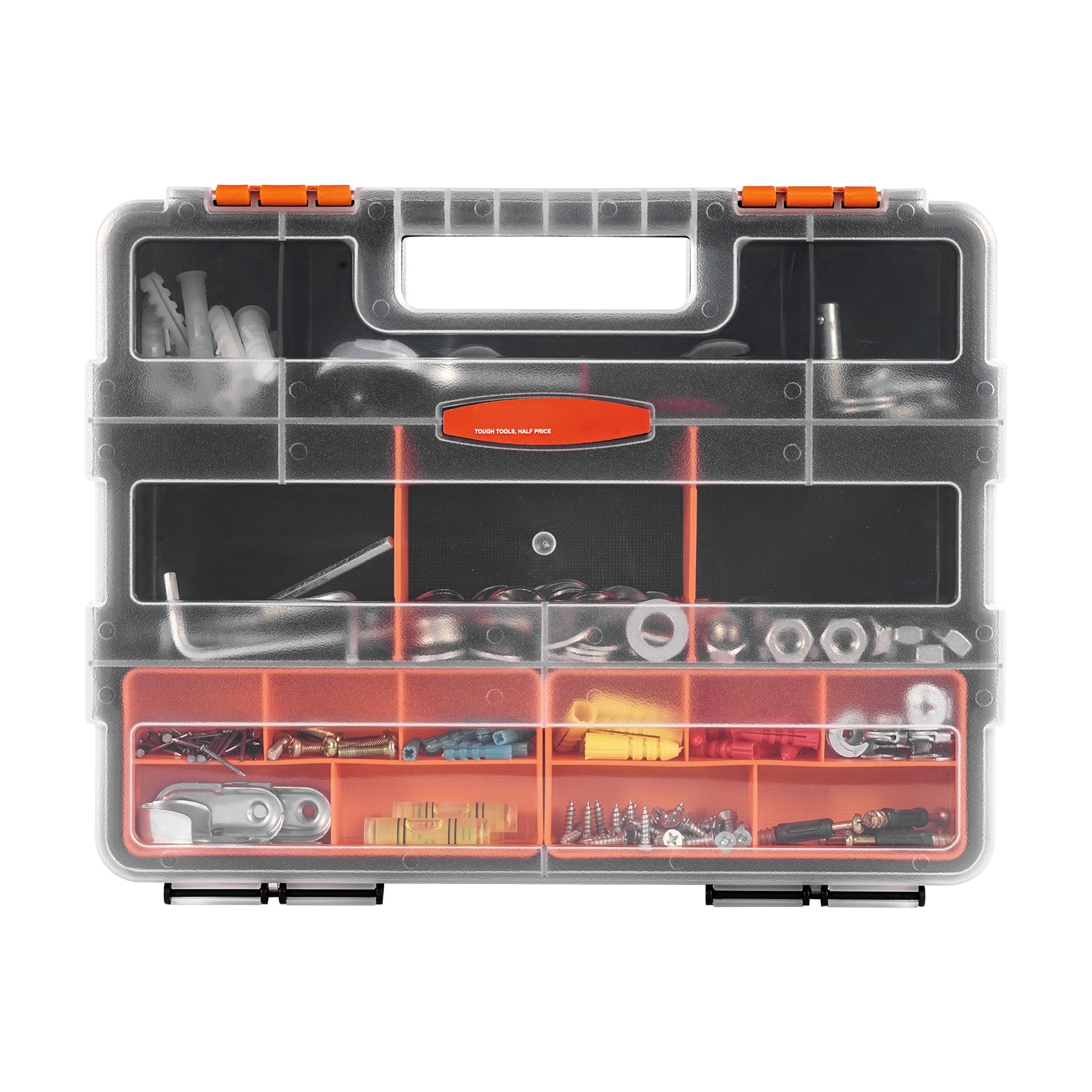 Loheer 3-Pack Small Parts Organizer 12.2-in W 21-Compartment Plastic Hardware Storage Box with Removable Dividers and Safety Latch