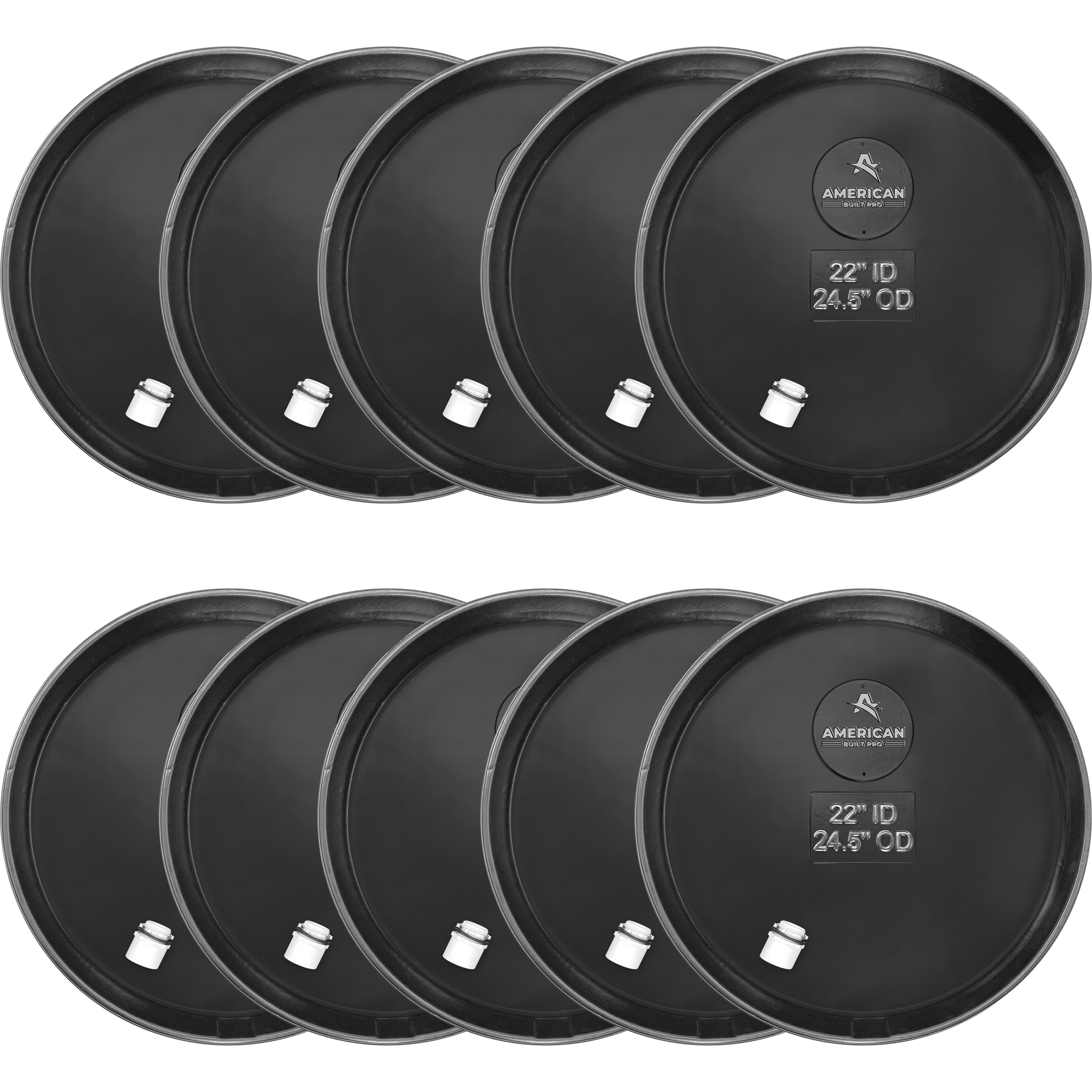 American Built Pro WHP22-UND P10 22-in ID Plastic Water Heater Drain pan with PVC 10 -Pack