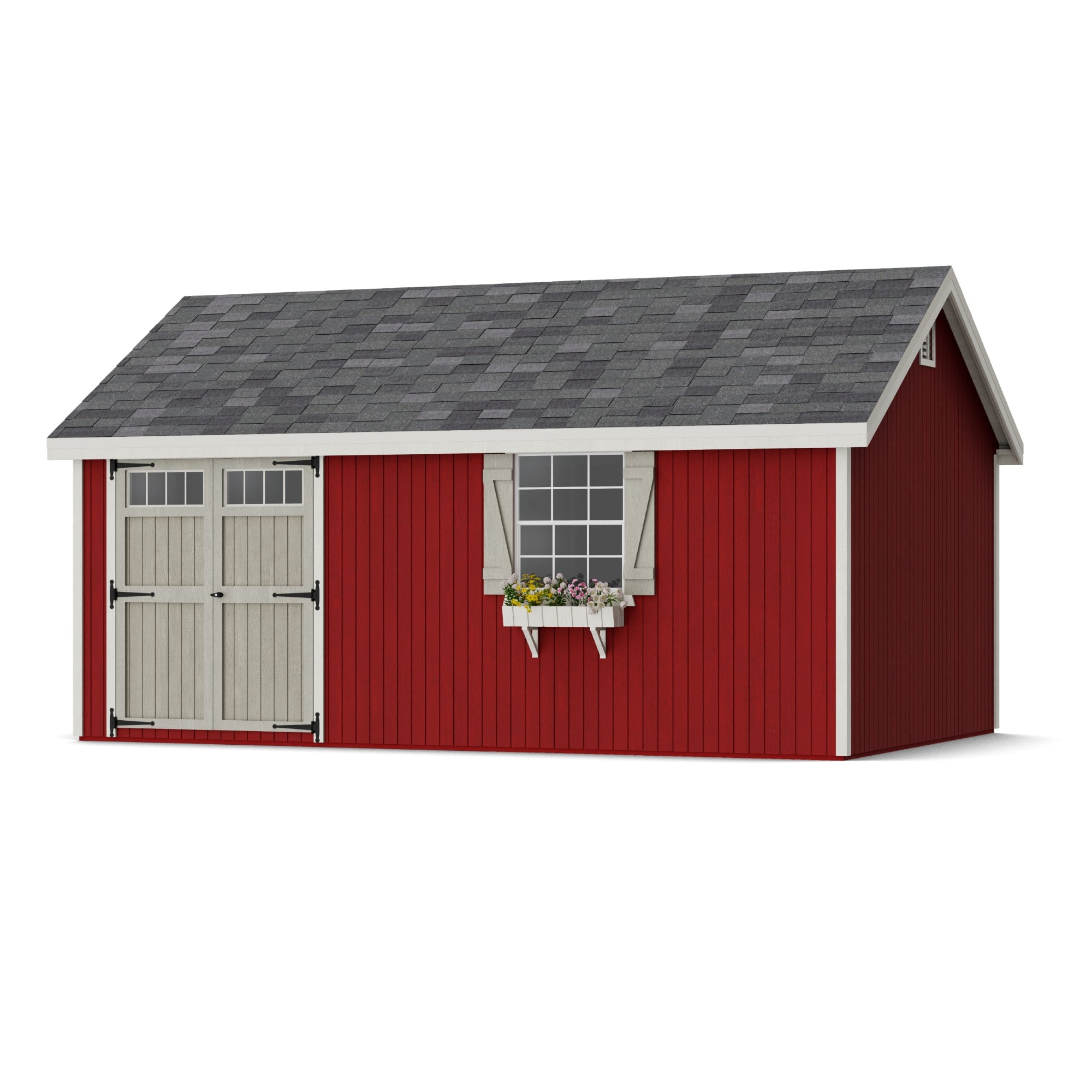 Little Cottage Co 12X18 PCGS-PC-FK Colonial Pinehurst 12-ft x 18-ft Gable Style Wood Outdoor Storage Shed with 1 Windows 2 Doors