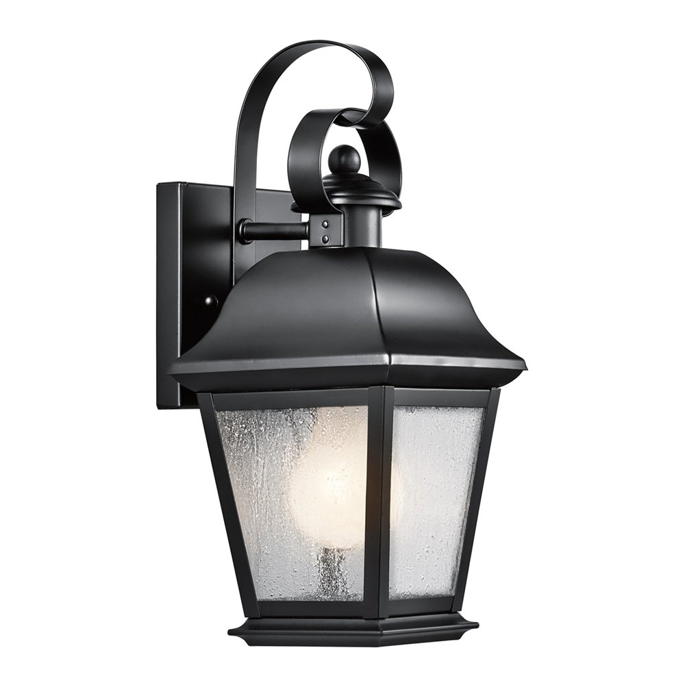 Kichler 9707BK Mount Vernon 1 -Light 12.5-in H Black Hardwired Outdoor Wall Light