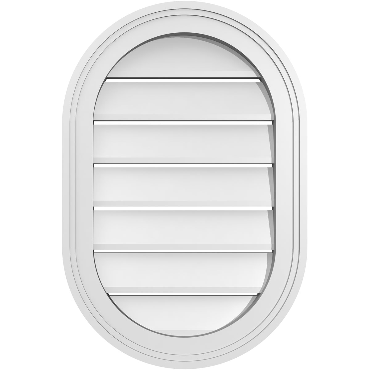 Ekena Millwork GVPVR16X2402SF 16-Inches x 24-Inches Off-white Oval PVC Gable Louver Vent
