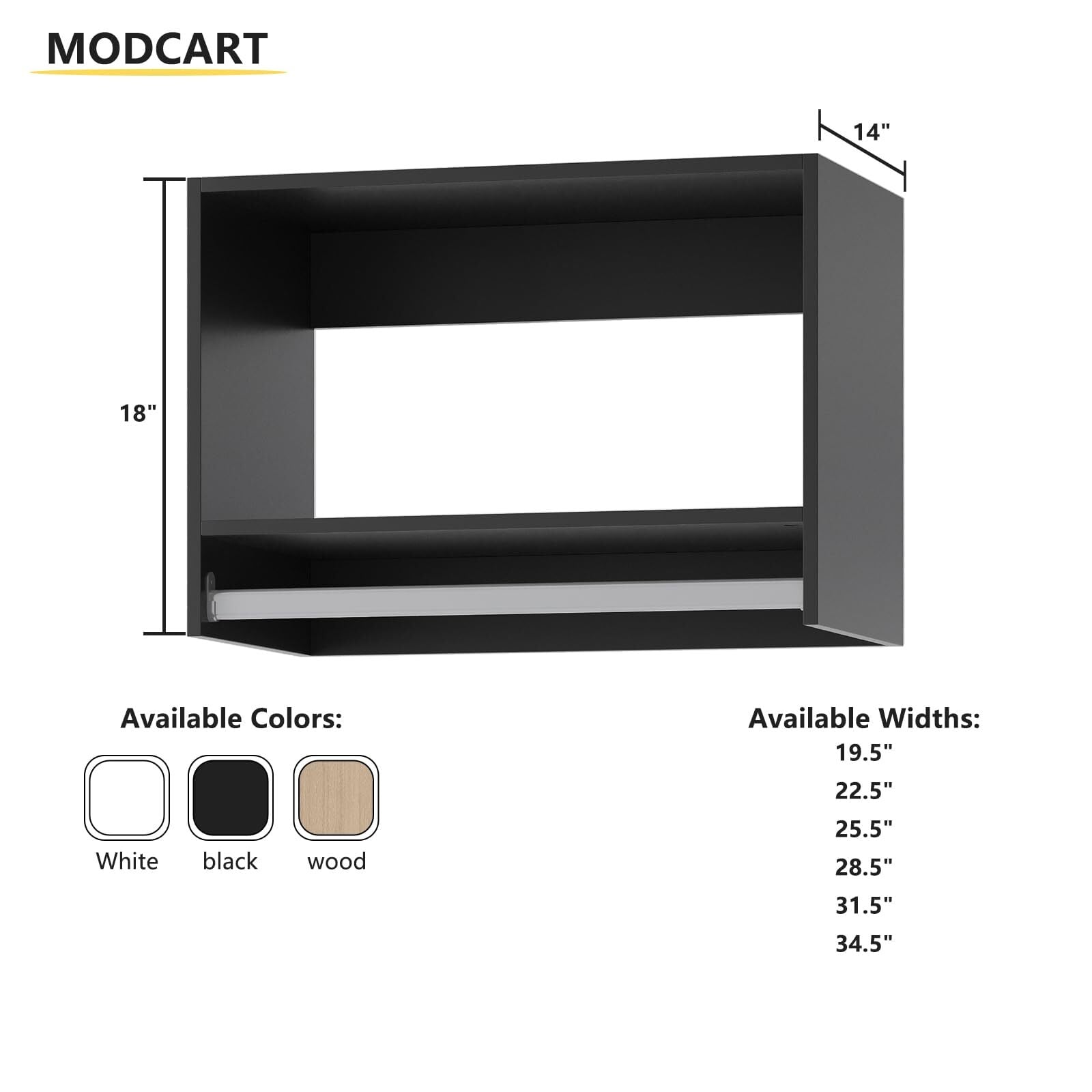 LOVMOR 34.5 inch W Black Walk ln Tower Unit Wall mounted 1 Shelf Wood Closet System #SF-L-1YMGB34.5