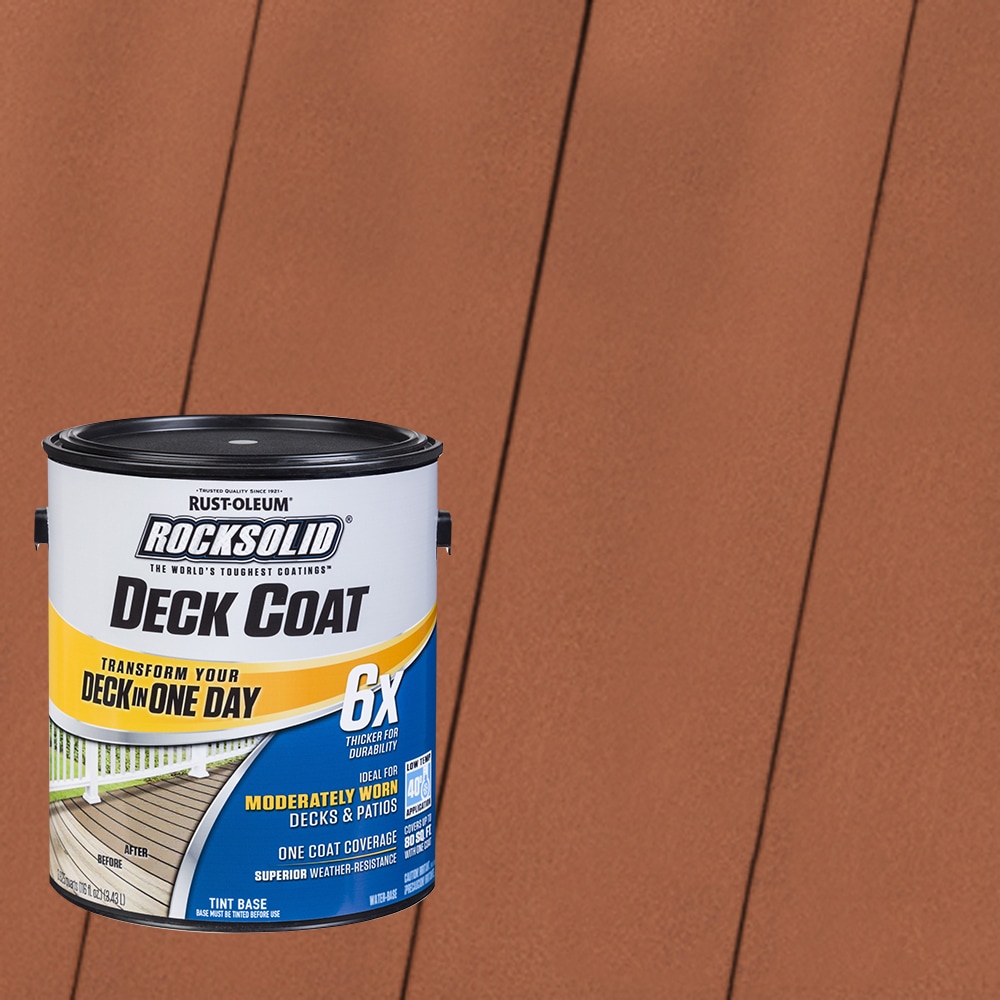 Rust-Oleum 319655T RockSolid 6X Deck Coat Pre-Tinted Redwood Solid Exterior Wood Stain and Sealer in One ( 1-gallon )