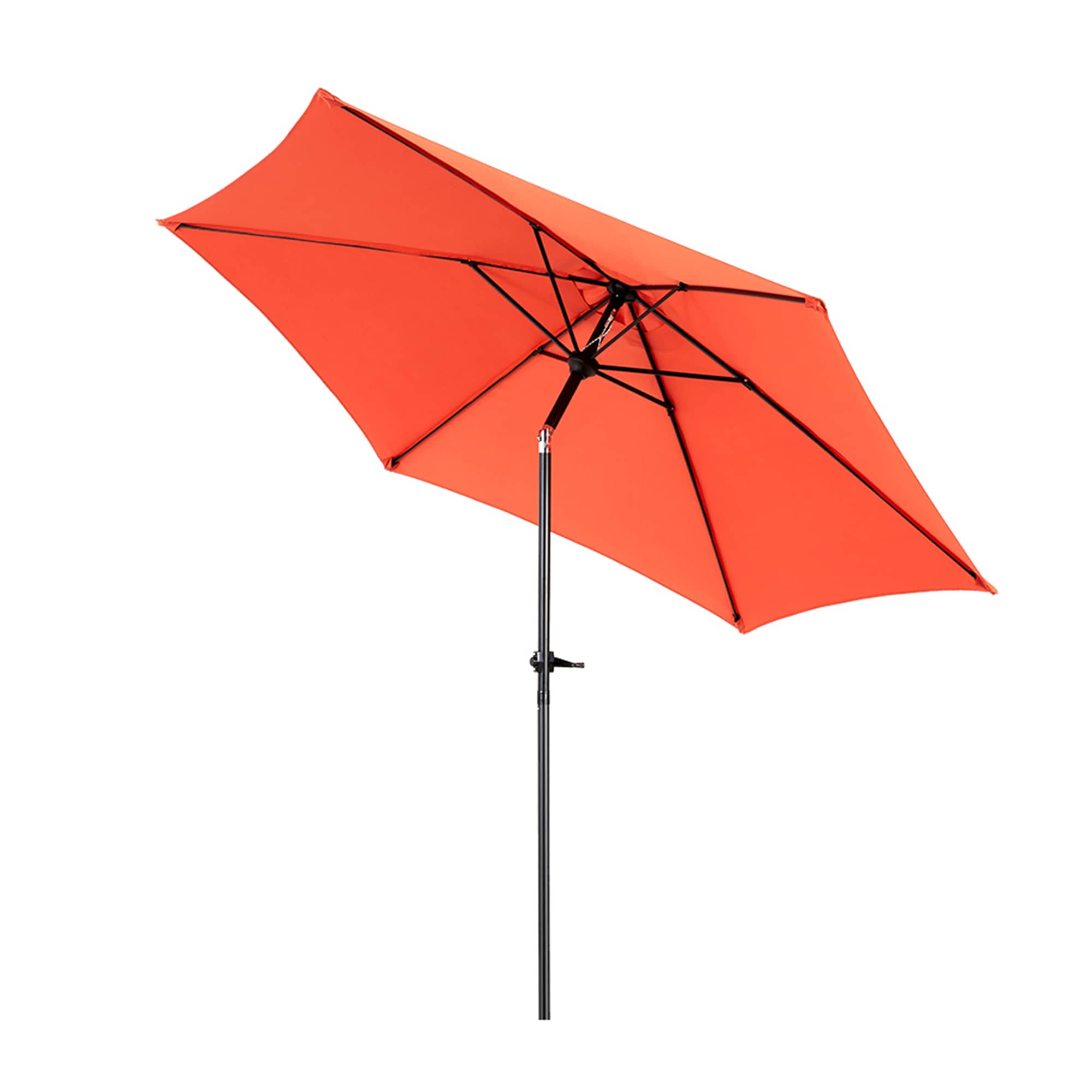 SINOFURN SYA810065RD 9-ft Steel Orange Push-button Tilt Market Patio Umbrella
