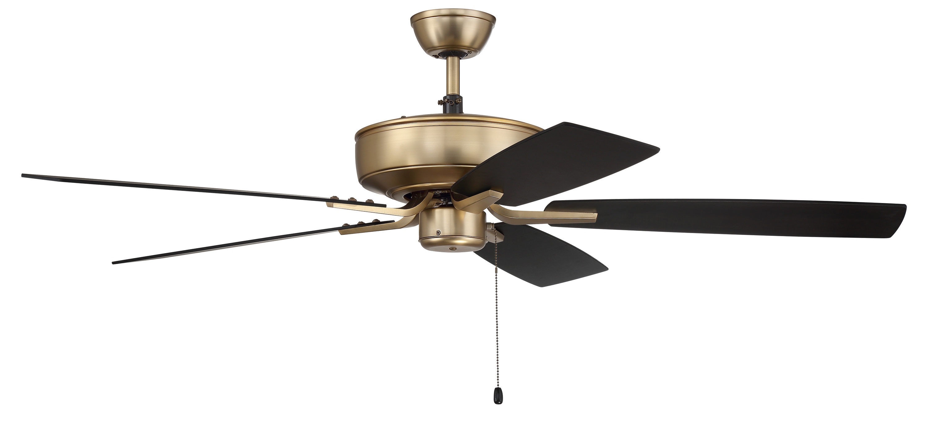 Satin Brass 52" Ceiling Fan with Black Walnut Blades