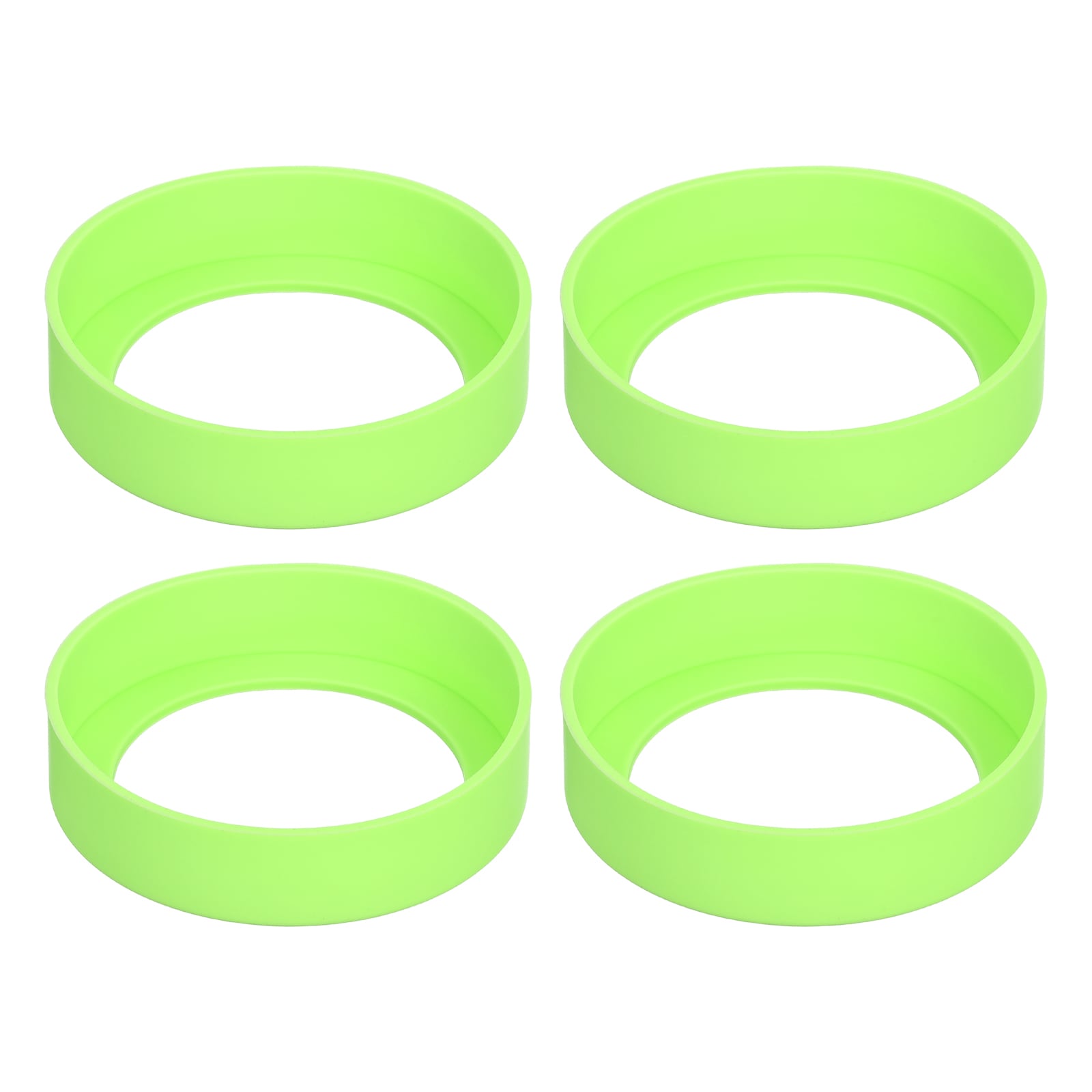 Unique Bargains 4pcs Water Bottle Boot Protective Silicone Boot Sleeve Non Slip Bottom Cover Bumper Mug Tumbler Green(85mm)