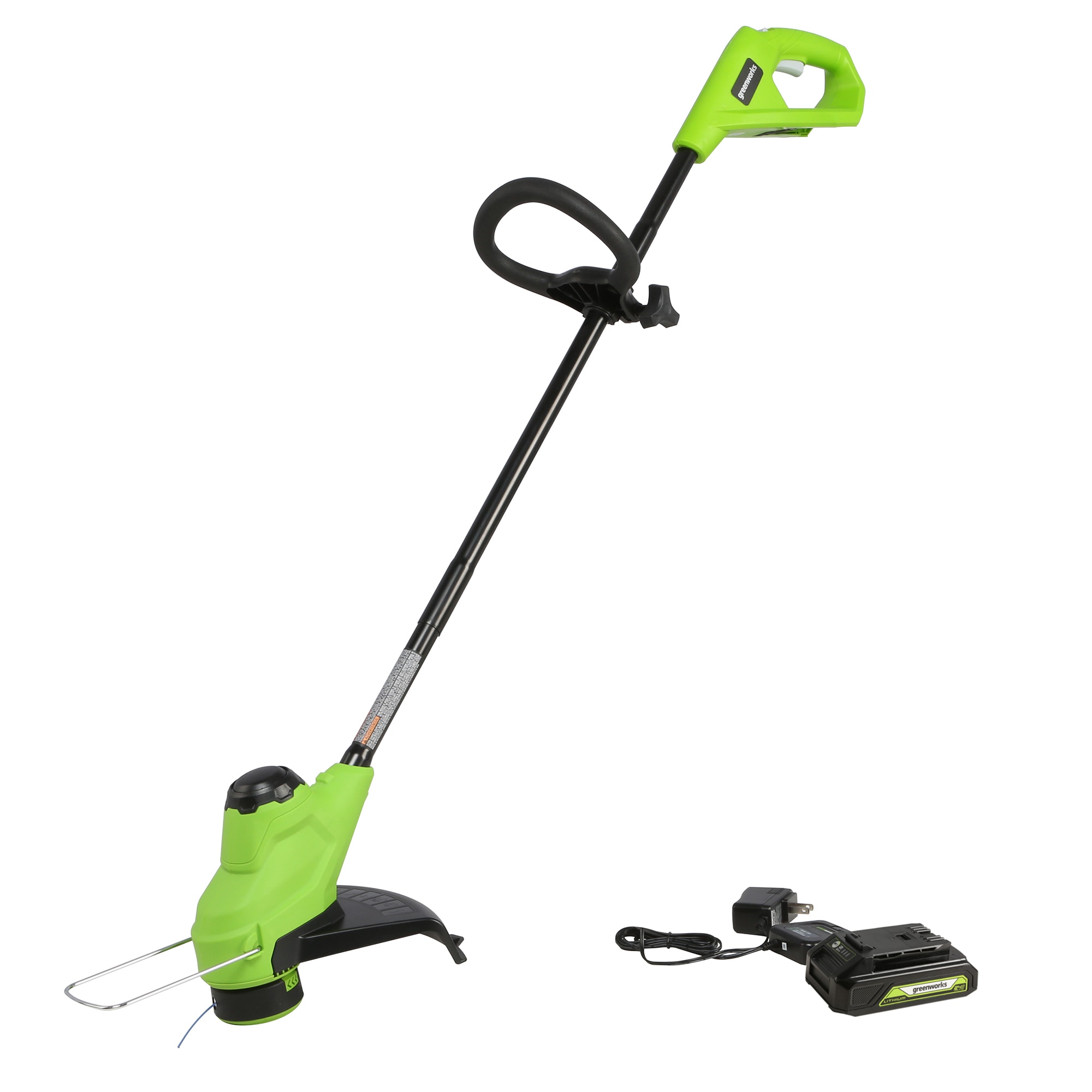 Greenworks 24-volt 10-in Straight Battery String Trimmer 2 (Battery & Charger Included) in the String Trimmers department at Lowes.com