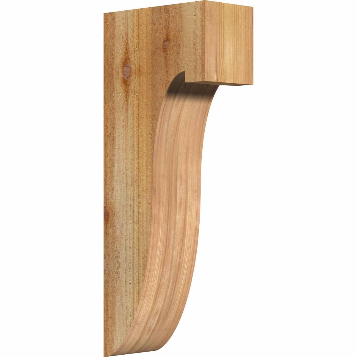 Ekena Millwork COR04X08X20DEL00RWR 4-in x 8-in x 20-in Del Monte Unfinished Western Red Cedar Wood Paintable/Stainable Corbel