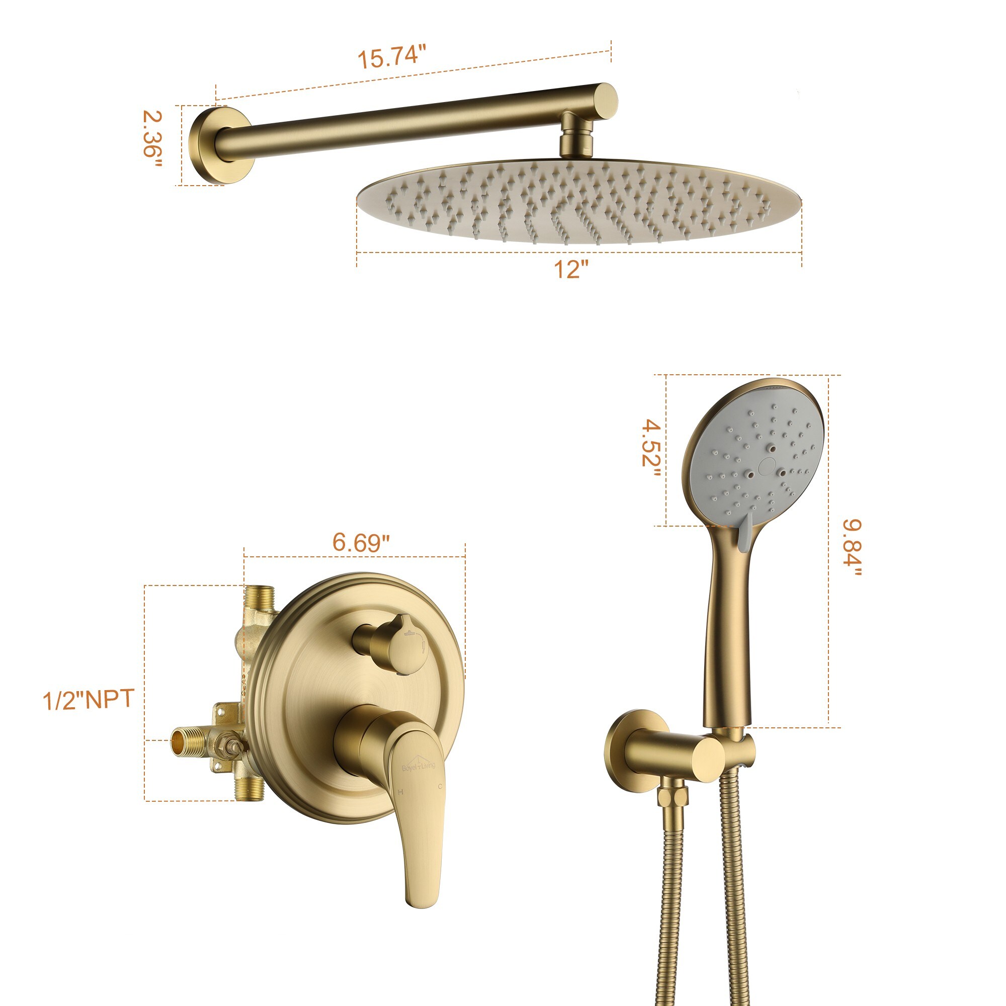 CASAINC WF-DB96102H-10 Showerhead-Bar-Panels - View #10