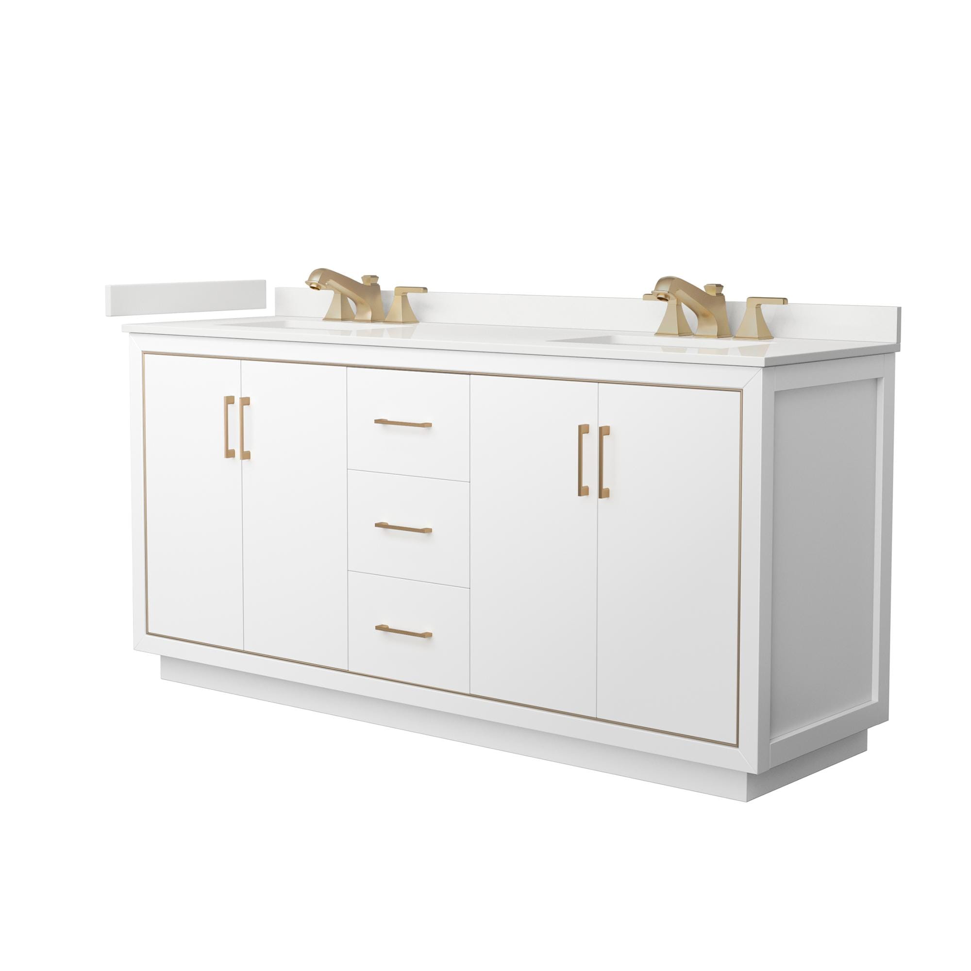 Wyndham Collection WCF111172DWZWQUS3MXX Icon 72-in White Undermount Double Sink Bathroom Vanity with White Quartz Top