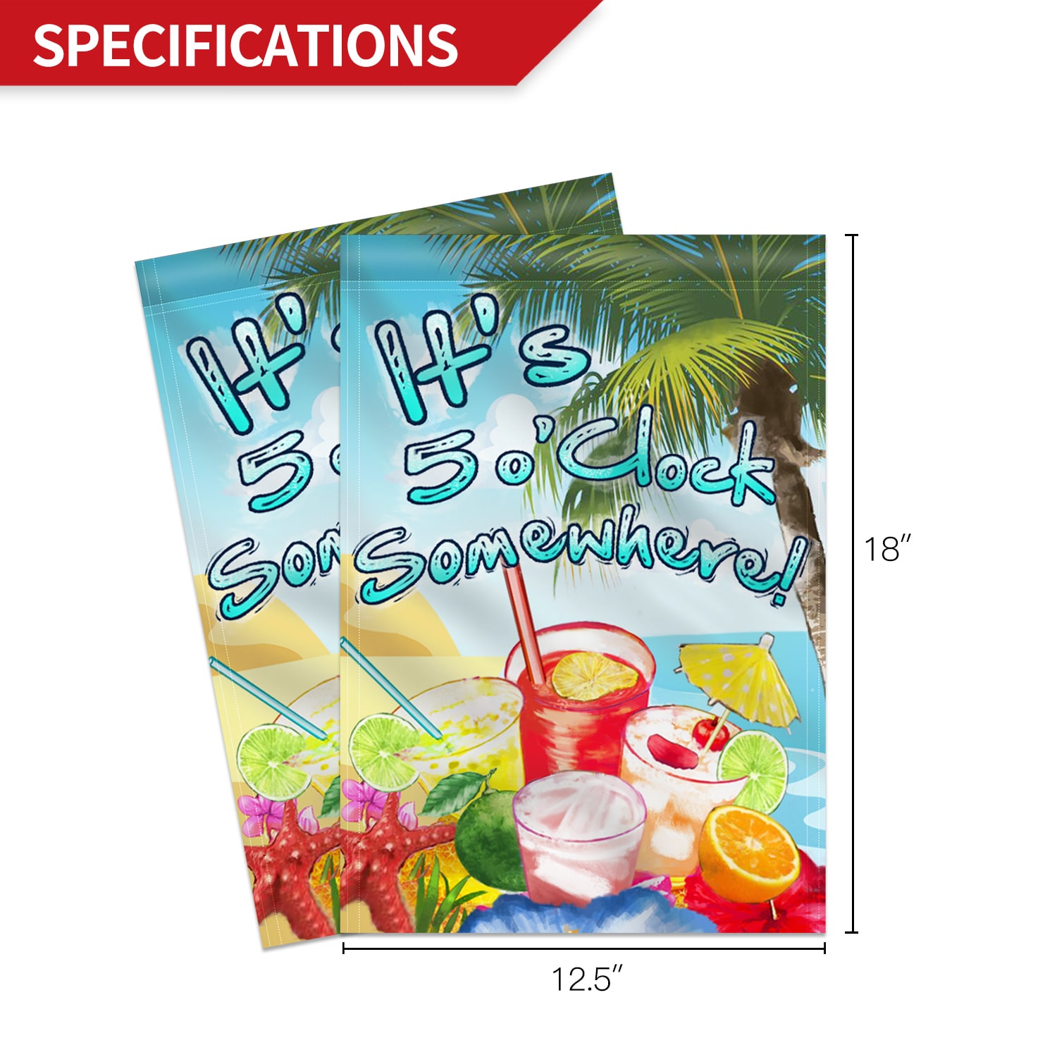 Multicolor Polyester Holiday Garden Flag with Sleeve