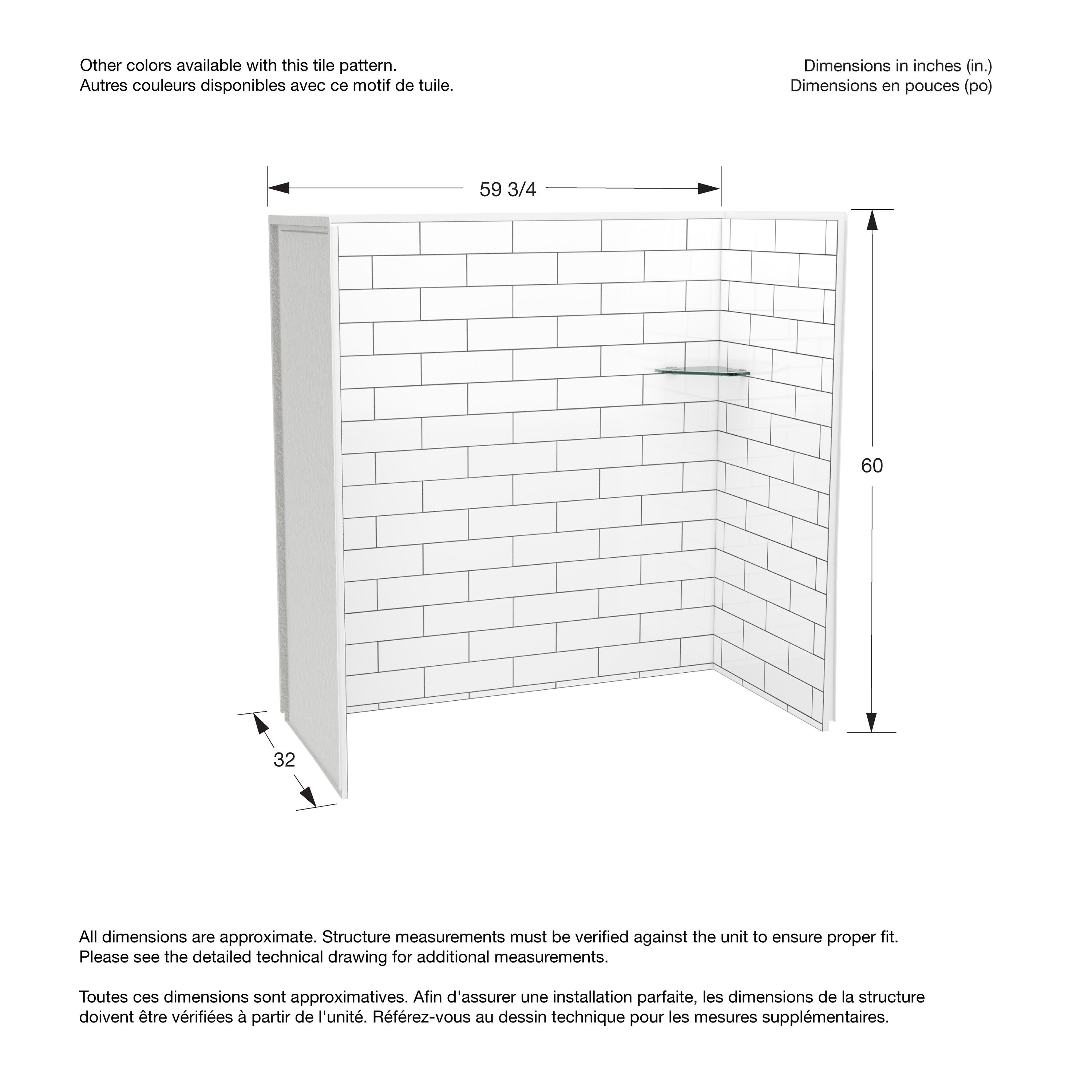 DreamLine ACLW6032TWLK90 Bathtub-Wall-Surrounds - View #4
