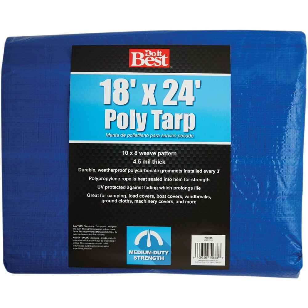 Do it Best Do it Medium-Duty Blue Tarpaulin 18X24 BLUE MED DUTY TARP