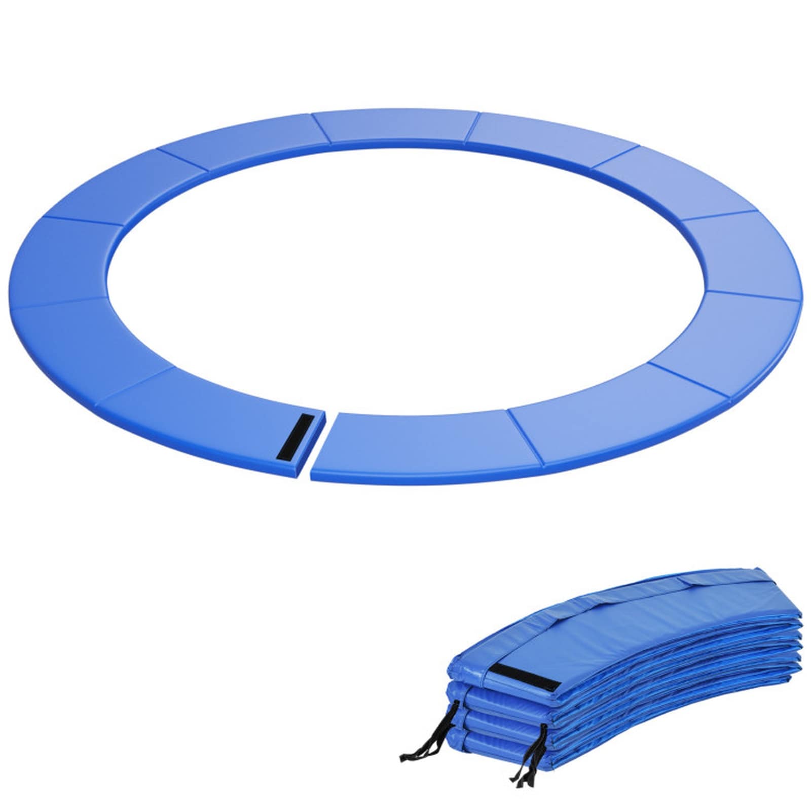 SUGIFT - 14-ft Trampoline Safety Pad Replacement Spring Cover in Blue with Elastic Fixing Straps ...