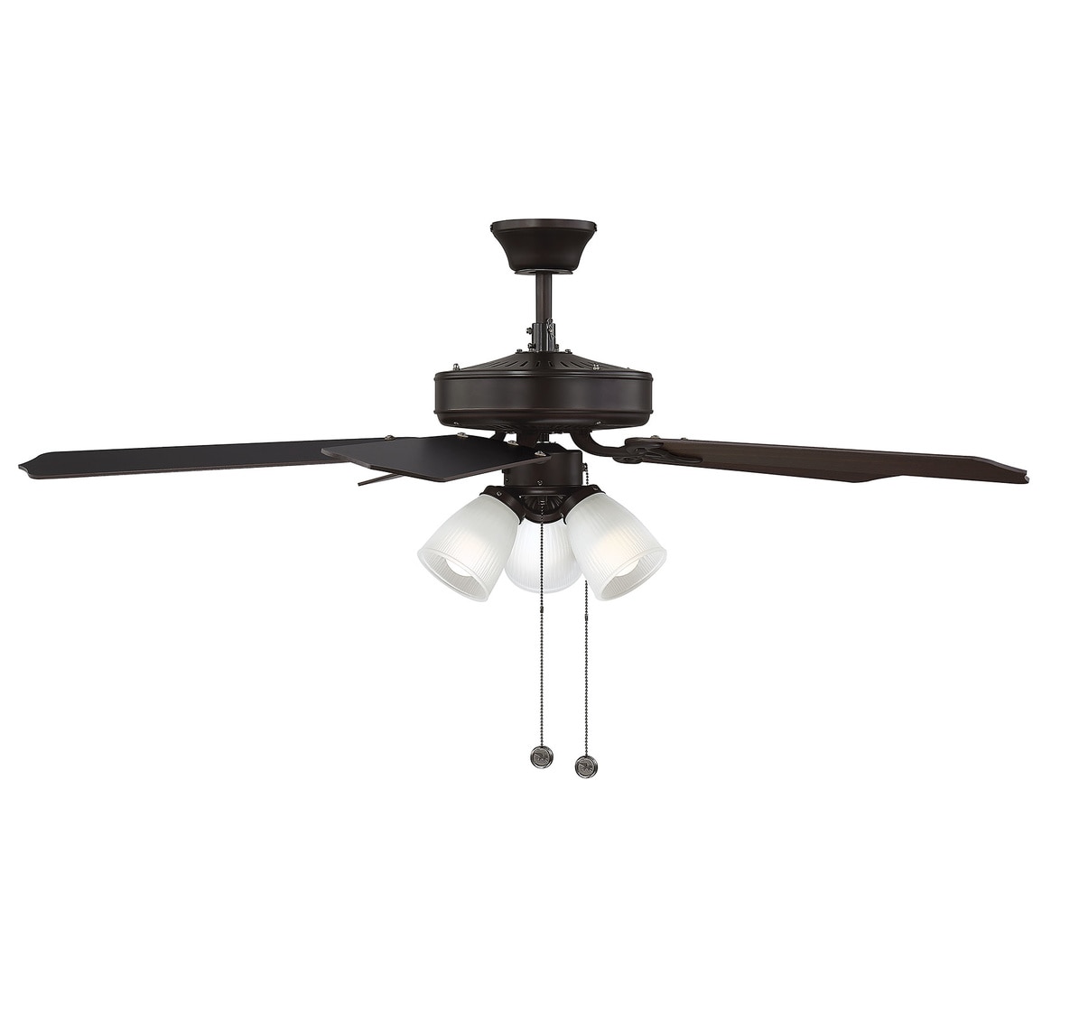 Levi 52" Oil Rubbed Bronze Ceiling Fan with Frosted Glass Lights