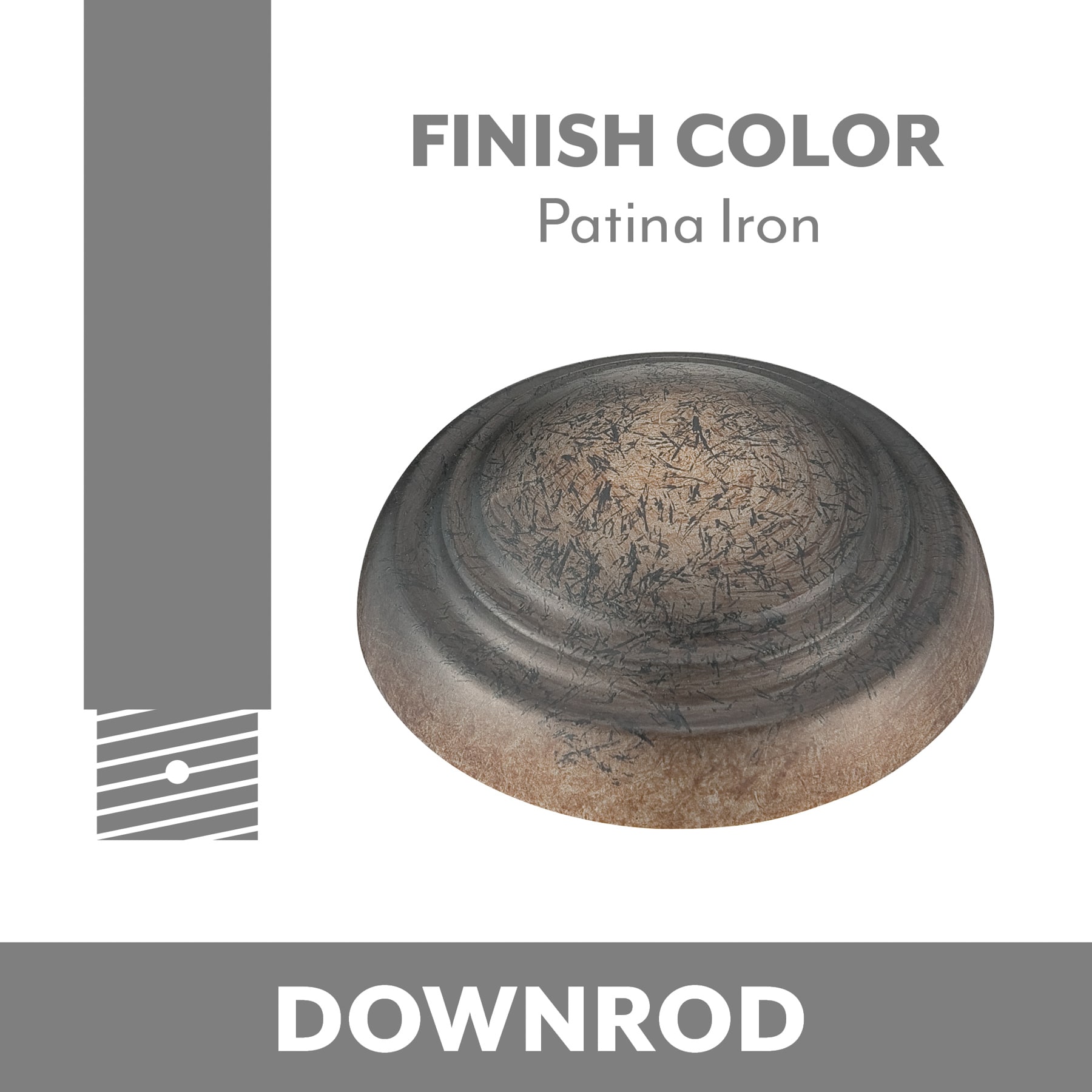 Minka Aire DR560-PI Aire 60-in Patina Iron Steel Indoor Angle Mount Capable Ceiling Fan Downrod adapter Downrod