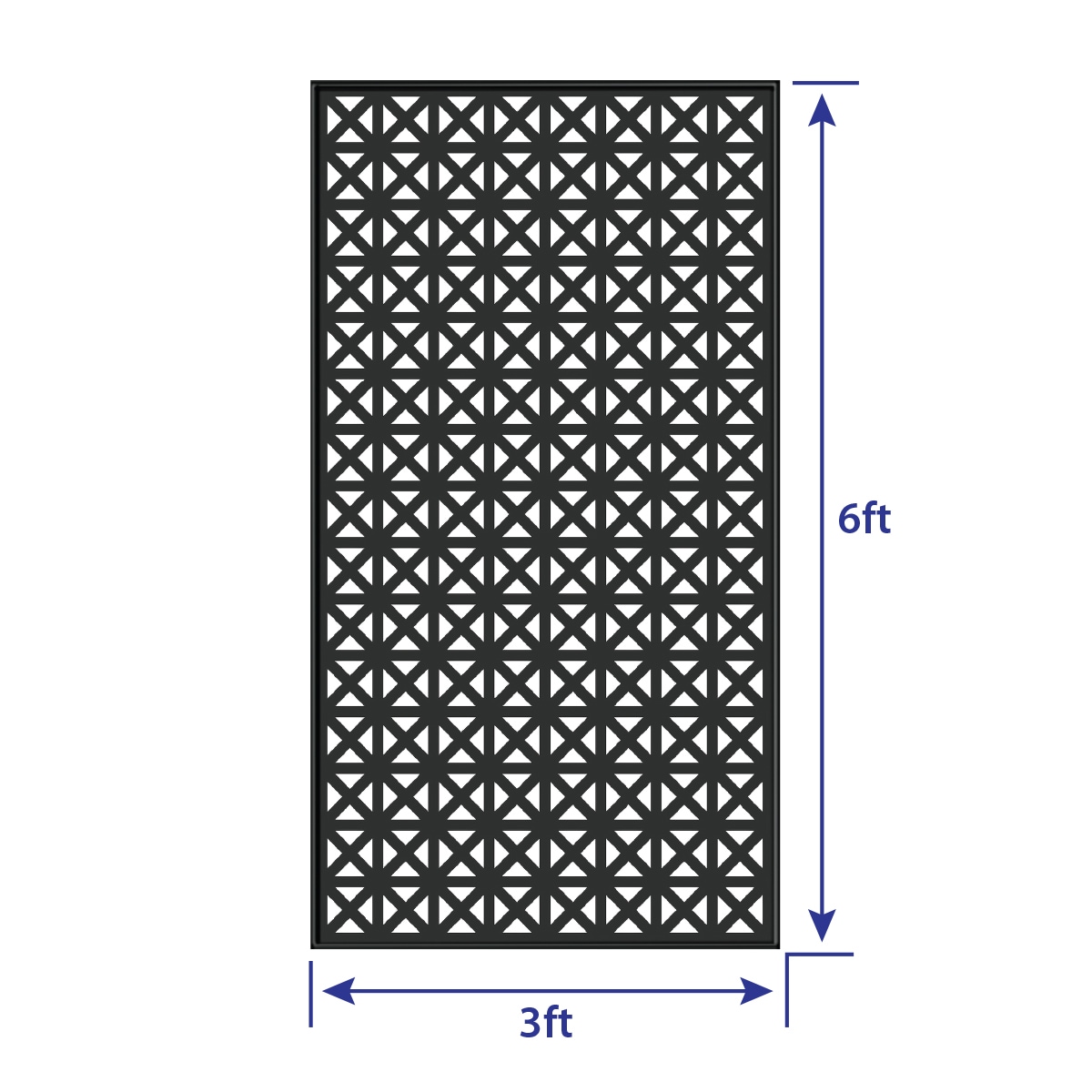 Origin 21 1/2-in x 36-in x 6-ft Black Metal Privacy Lattice in the ...