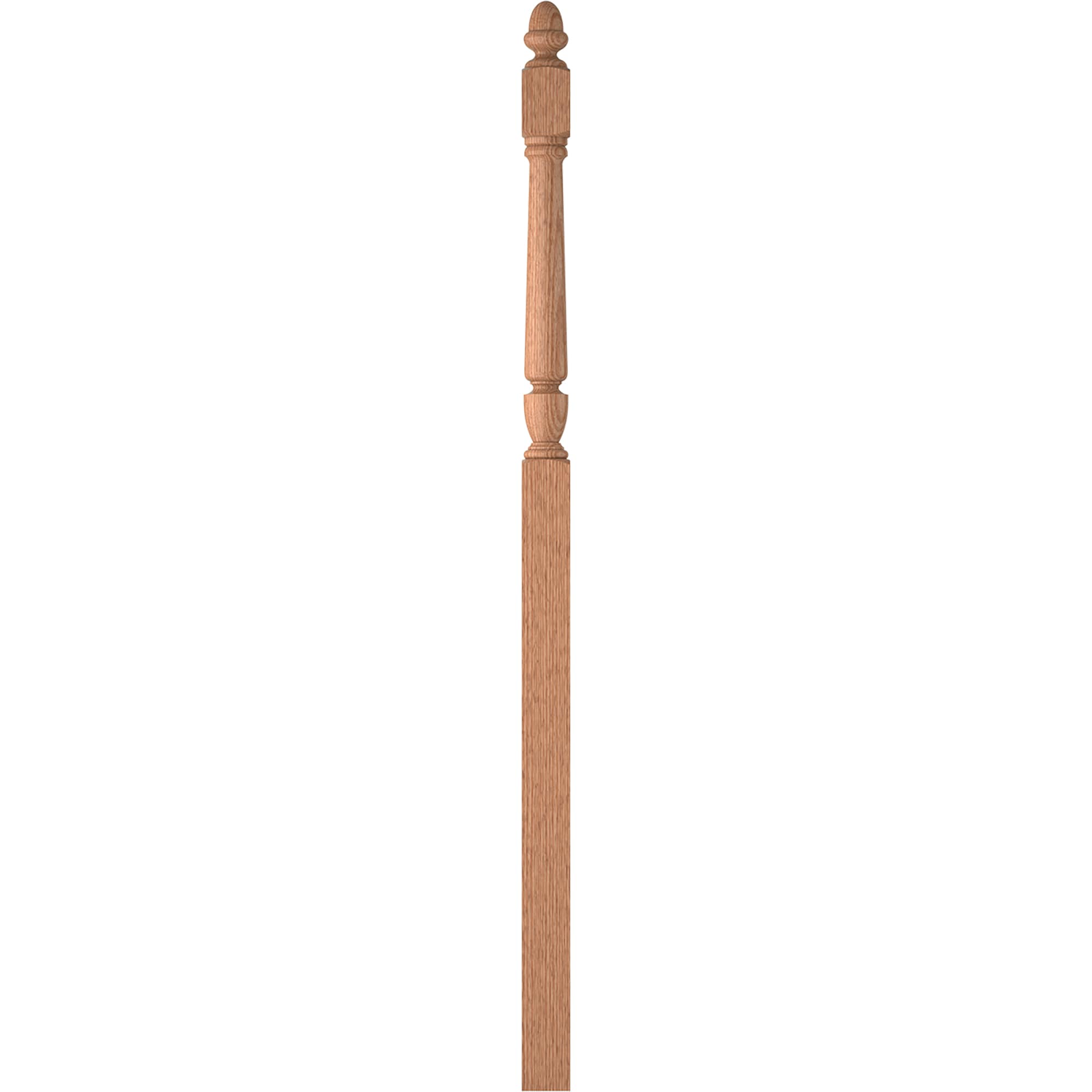 L.J. Smith Stair Systems LJP-3058-O Regent 3.5-in x 77.75-in Unfinished Red oak Intermediate Stair Newel Post