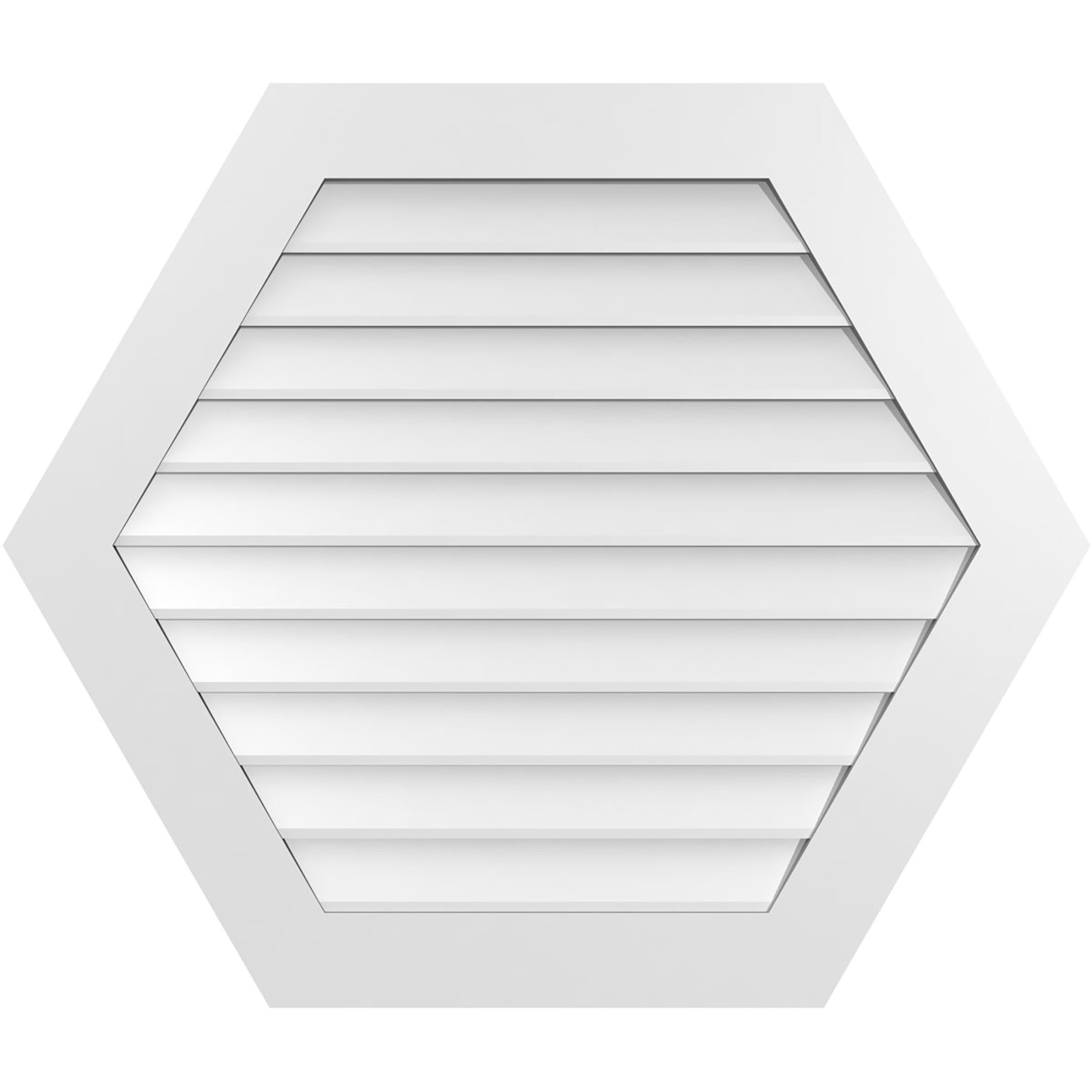 Ekena Millwork GVPHP40X3401SN 40-Inches x 34-Inches Off-white Peaked PVC Gable Louver Vent