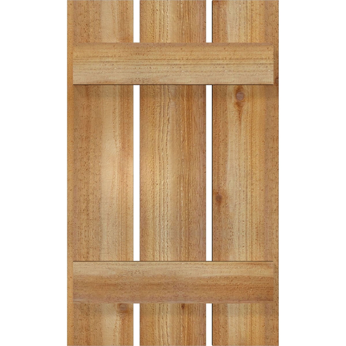Ekena Millwork RBS06S17X028RWR 17.125-in W x 28-in H Unfinished Paintable/Stainable Board and batten Spaced Wood Exterior Shutters ( 2 -Pack )
