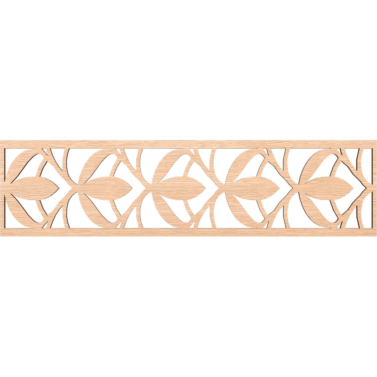 Ekena Millwork MLDB12X47SALRO Salem Fretwork Flat Trim 12-in x 3.92-ft Red Oak Brown Unfinished 2157243 Pierced Wall Panel Moulding