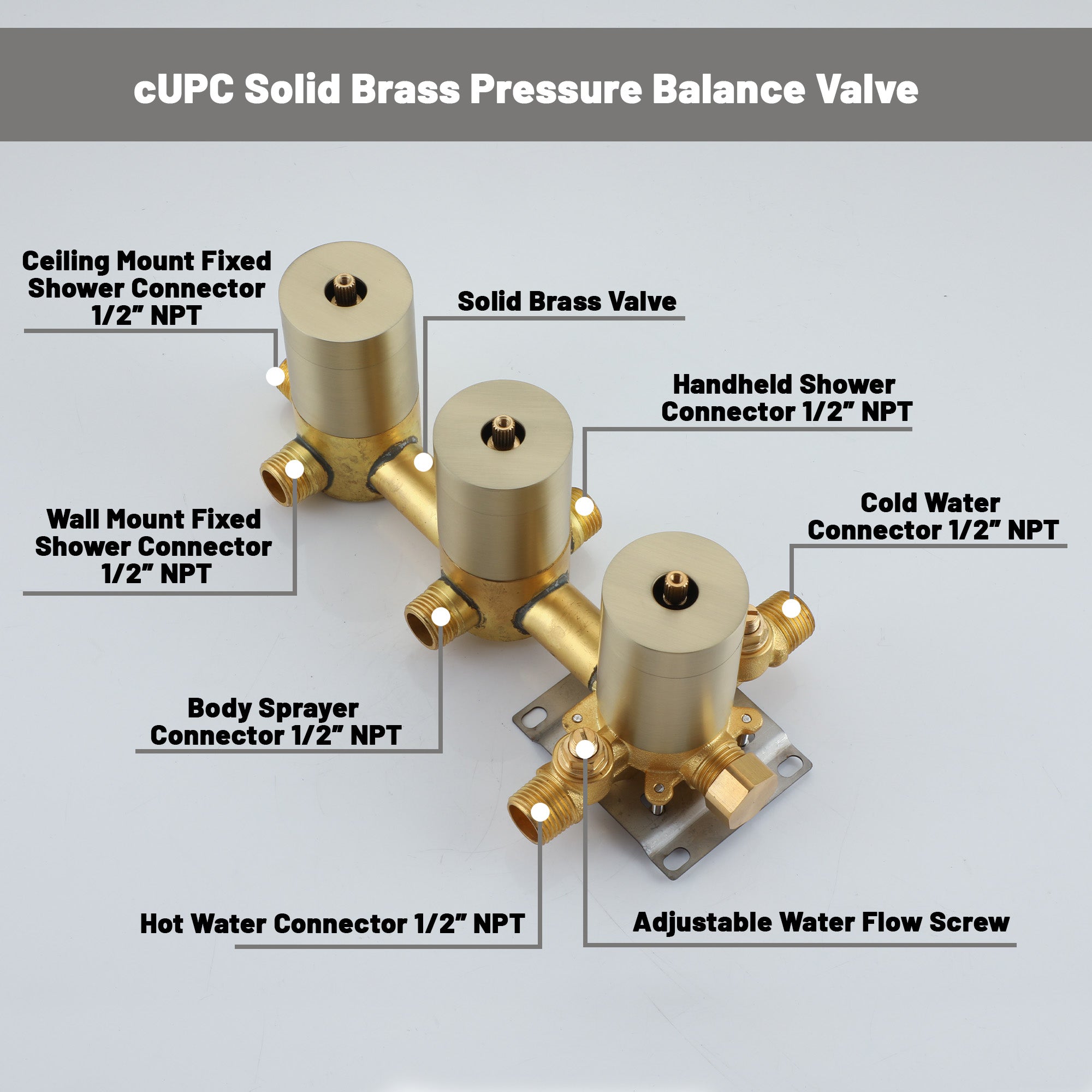 Boyel Living MS-A3805-BG Showerhead-Bar-Panels - View #7