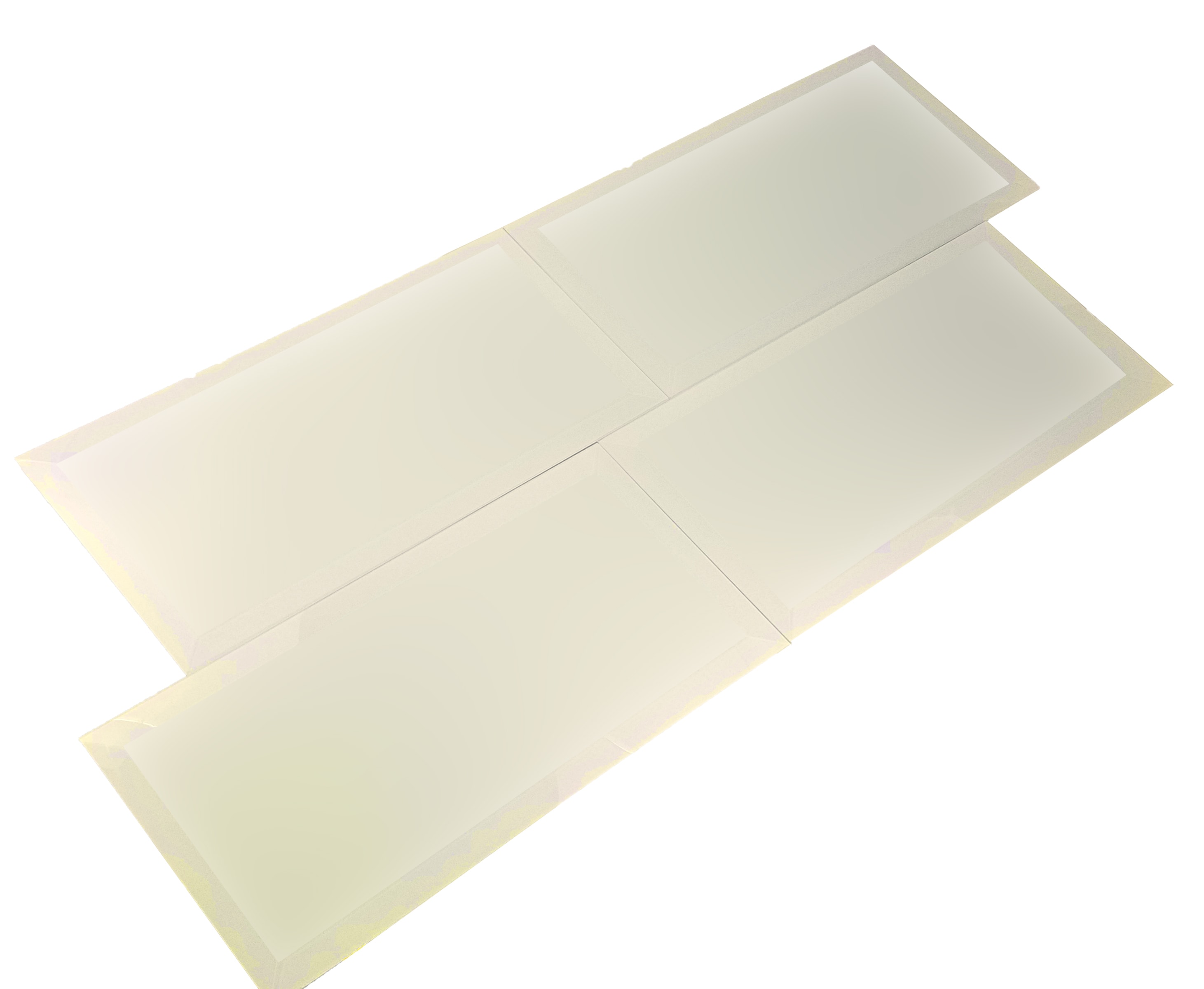 Frosted Cream 8x16 Glass Beveled Subway Wall Tile