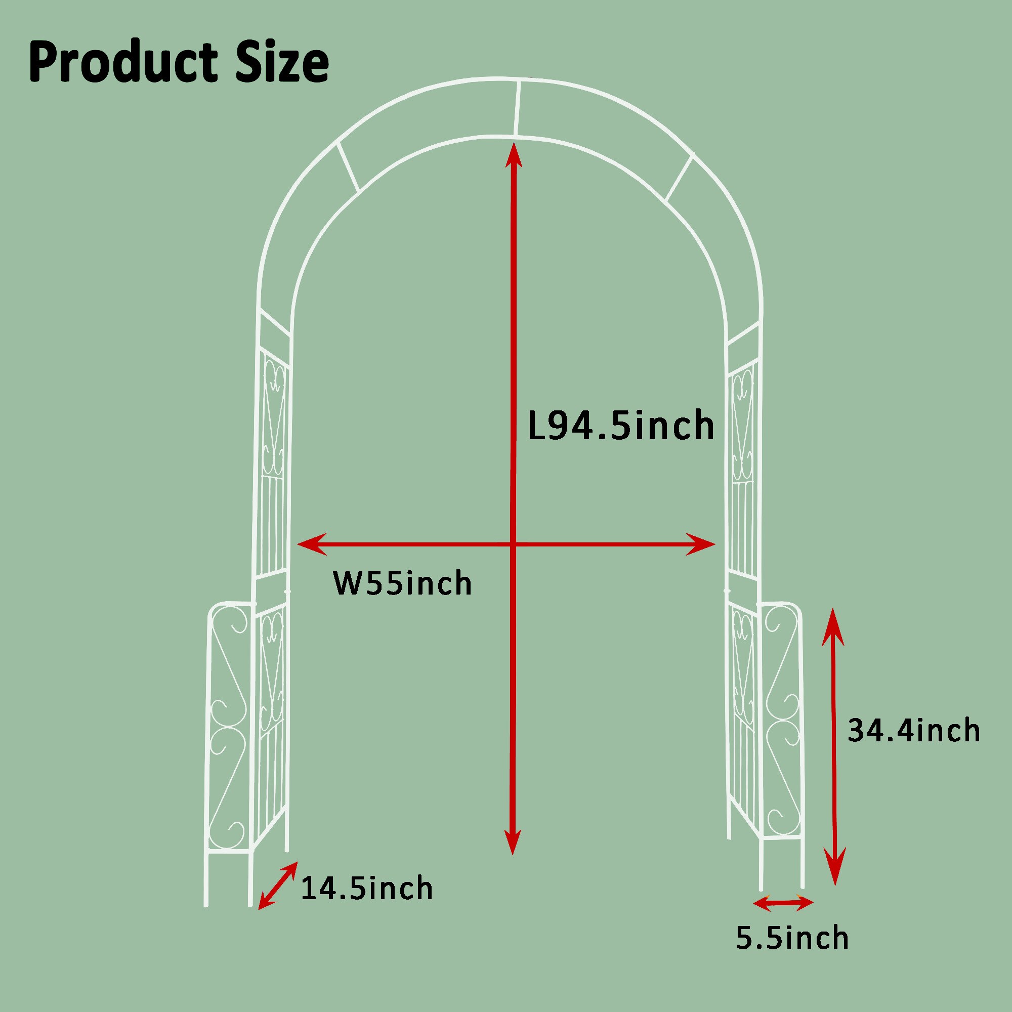Kahomvis GDLIFE-QPT2-699 Garden-Trellis - View #3