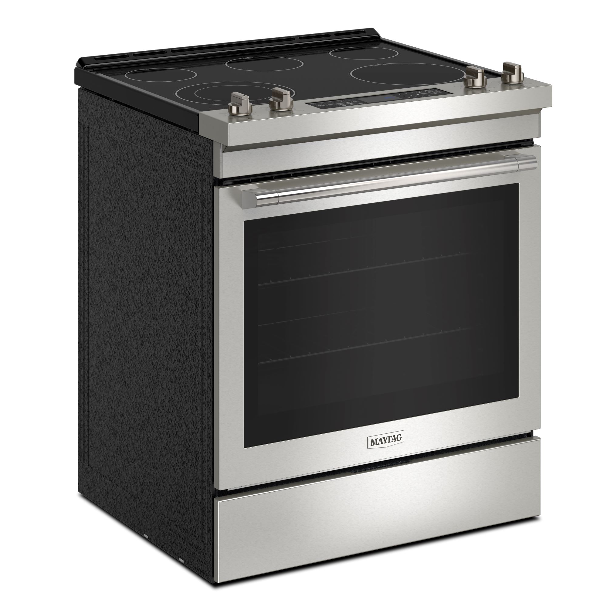 Maytag 30 in. 5.3 cu. ft. Oven Freestanding Electric Range with 5 Smoothtop  Burners - Stainless Steel