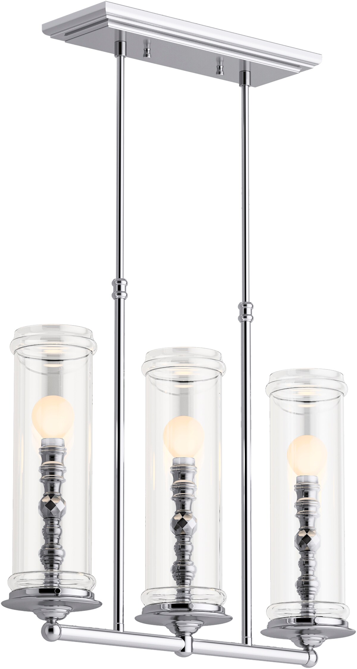 KOHLER Damask 3-Light Polished Chrome Chandelier