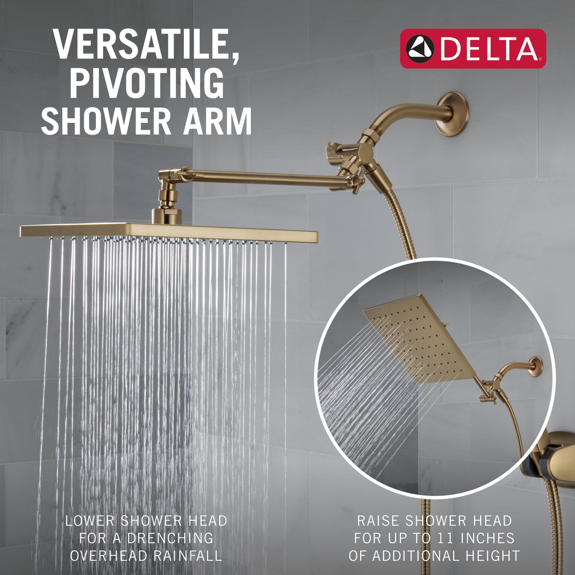 Champagne Bronze 10-inch Raincan Shower Head and Handheld Combo