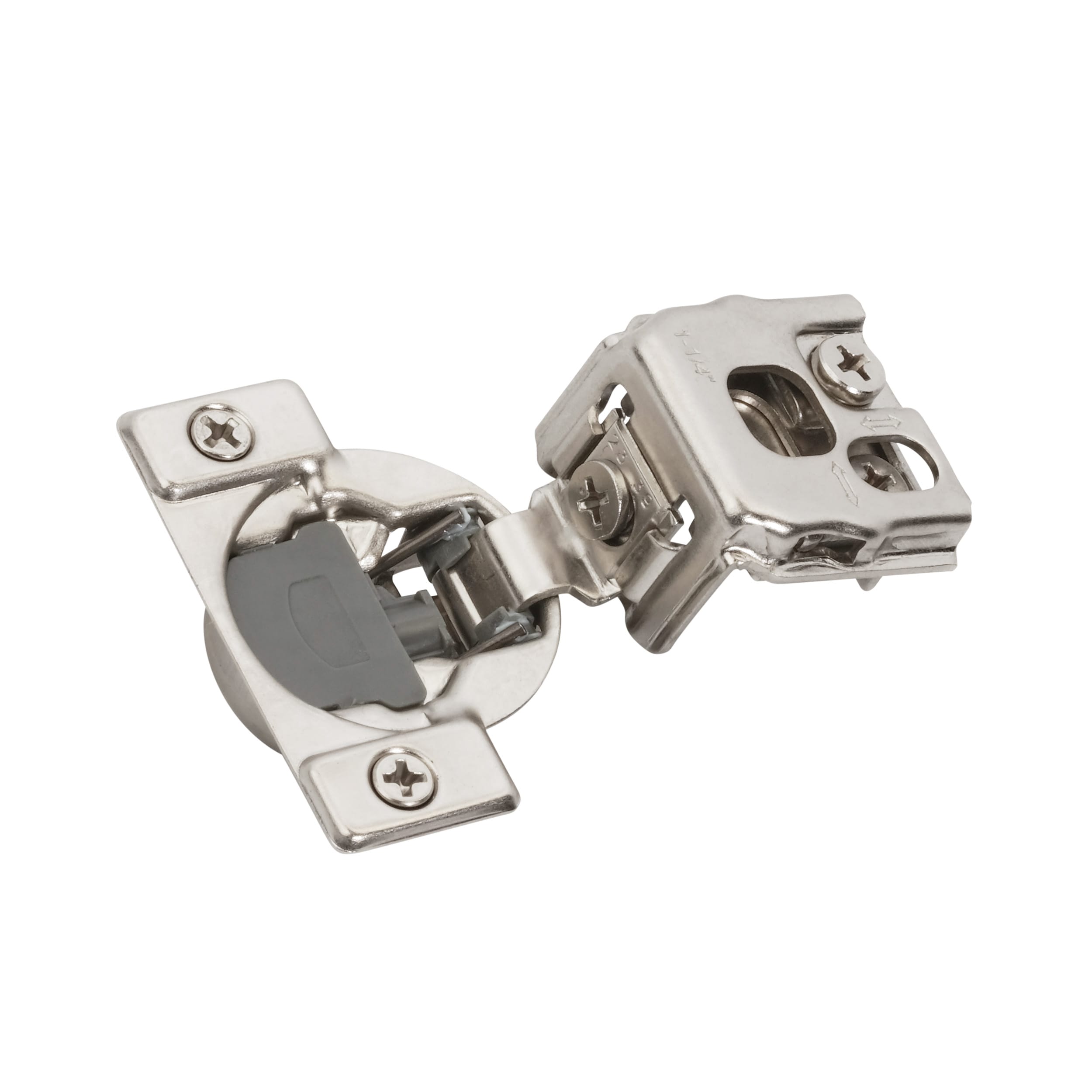 Amerock BP9236SCFF 105-Degree 1-1/4-in Overlay Concealed Concealed Soft Close Satin Nickel Cabinet Hinge , 1 Pairs ( 2 -Pieces)