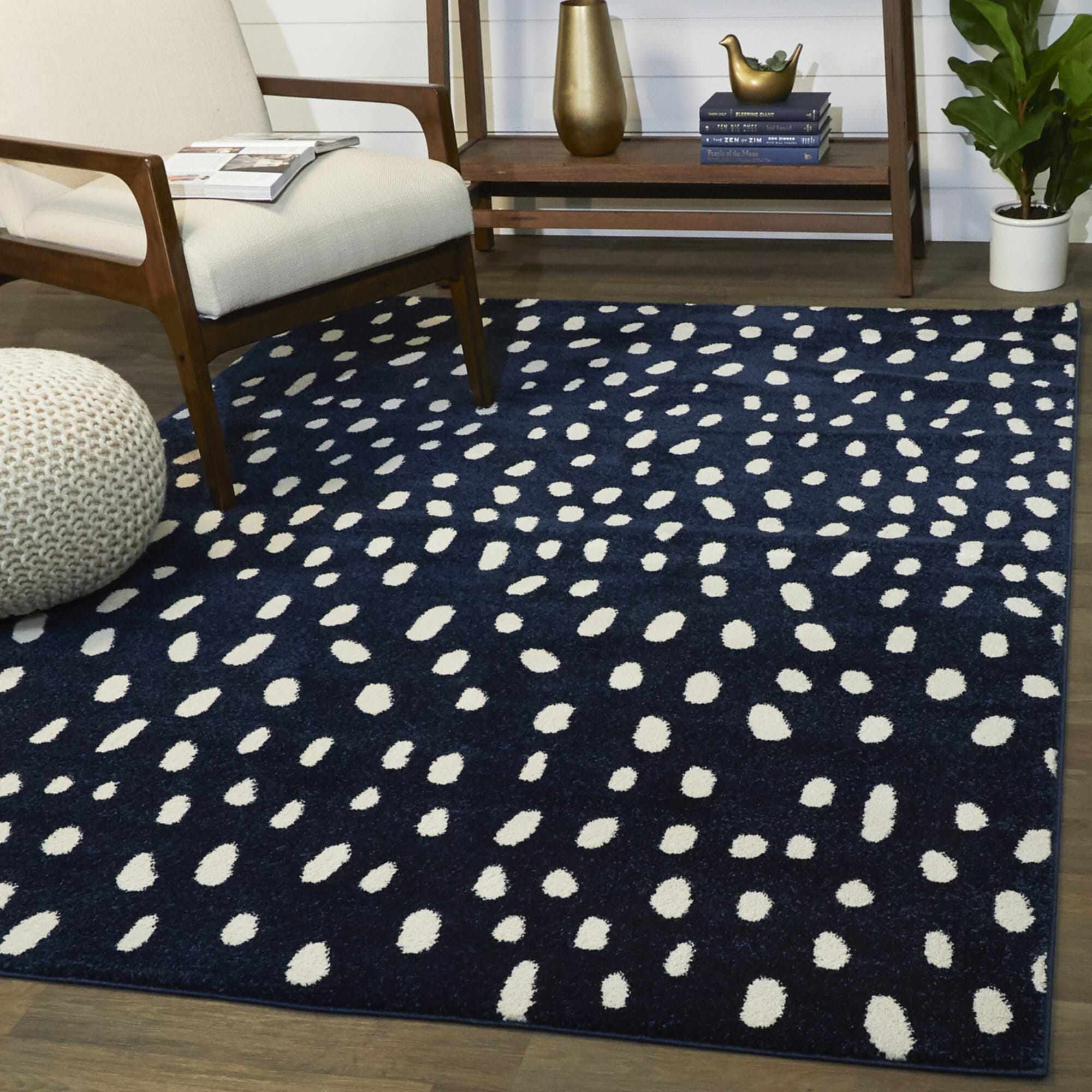 Balta 3095112 5 x 7 (ft) Loomed Polypropylene Navy Rectangular Indoor Geometric Global Area rug