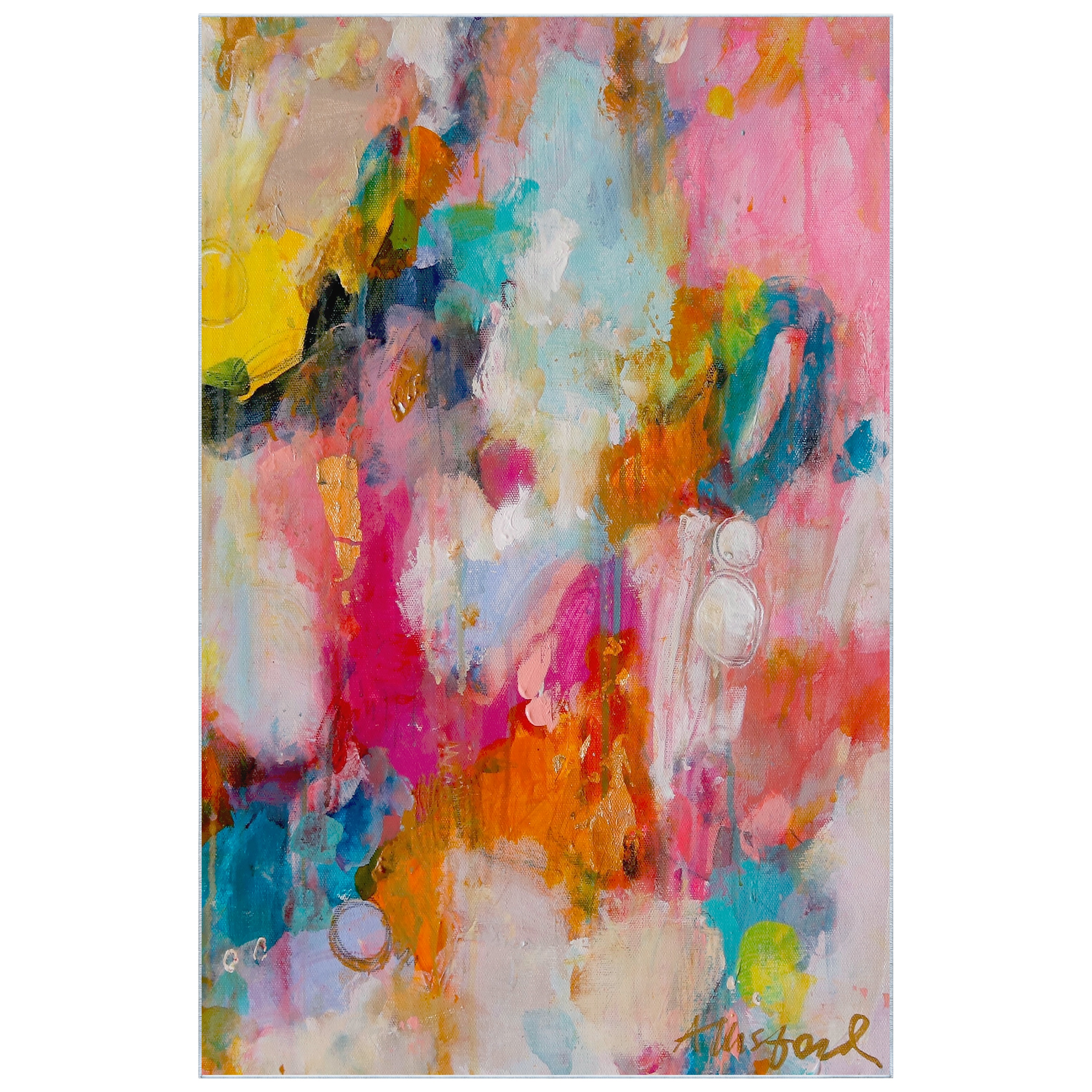 Empire Art Direct TDA-206916-0508C2 5 x 8 (ft) Polyester Multi-Colored Rectangular Indoor Abstract Area rug
