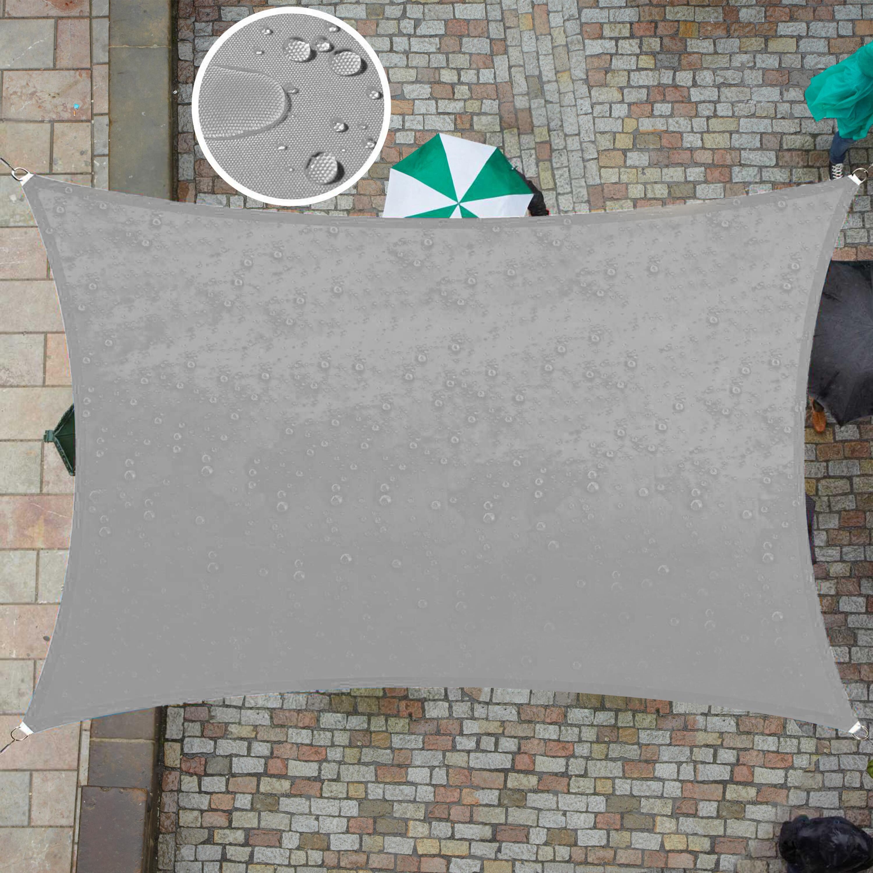 Gray 12' x 7' Waterproof Rectangle Shade Sail Canopy