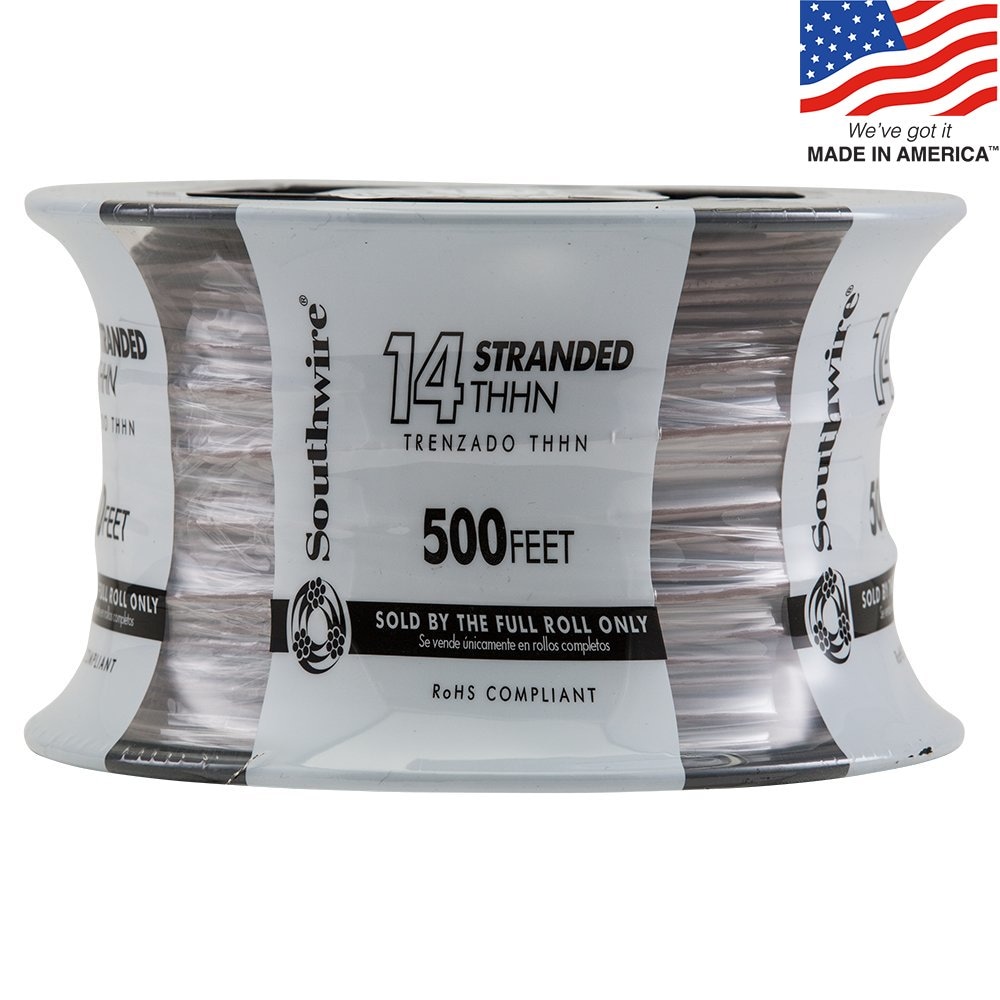 Southwire 500-ft 14-AWG Brown Stranded Copper Thhn Wire (By-the-roll ...