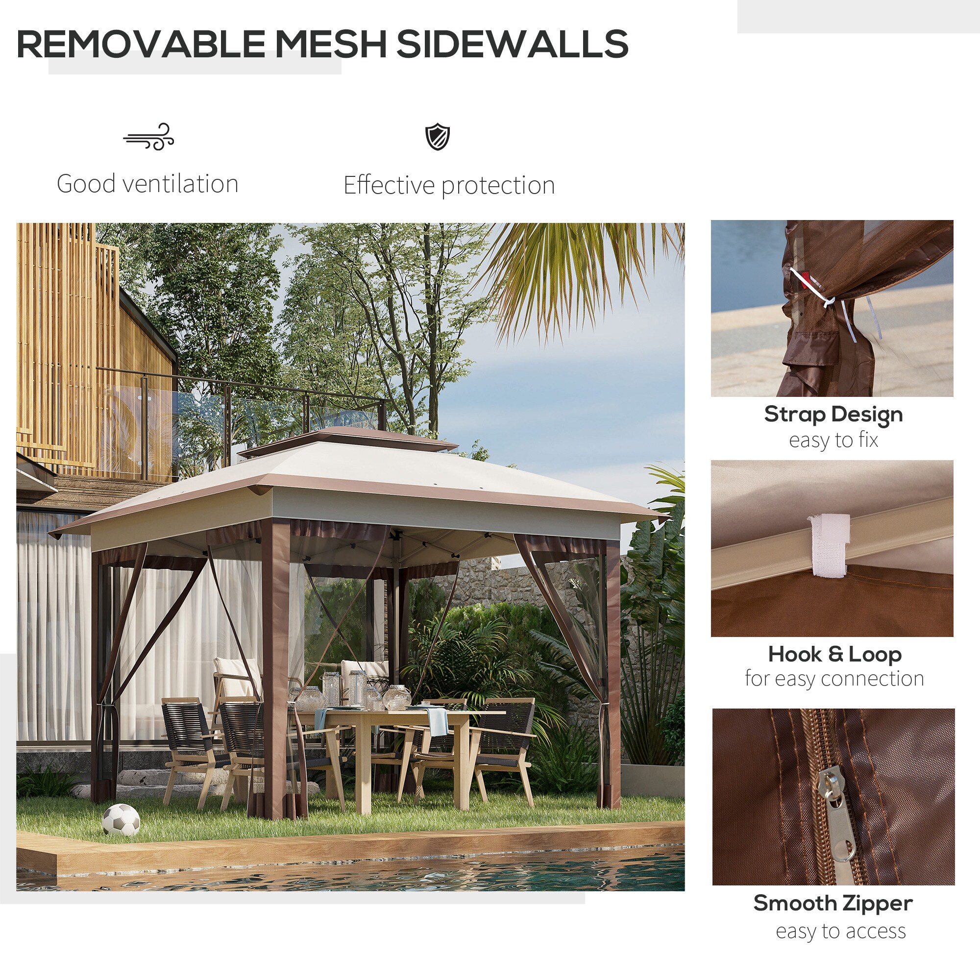 Kahomvis WS-QPW6-2230 Wood-Resin-Gazebos - View #4