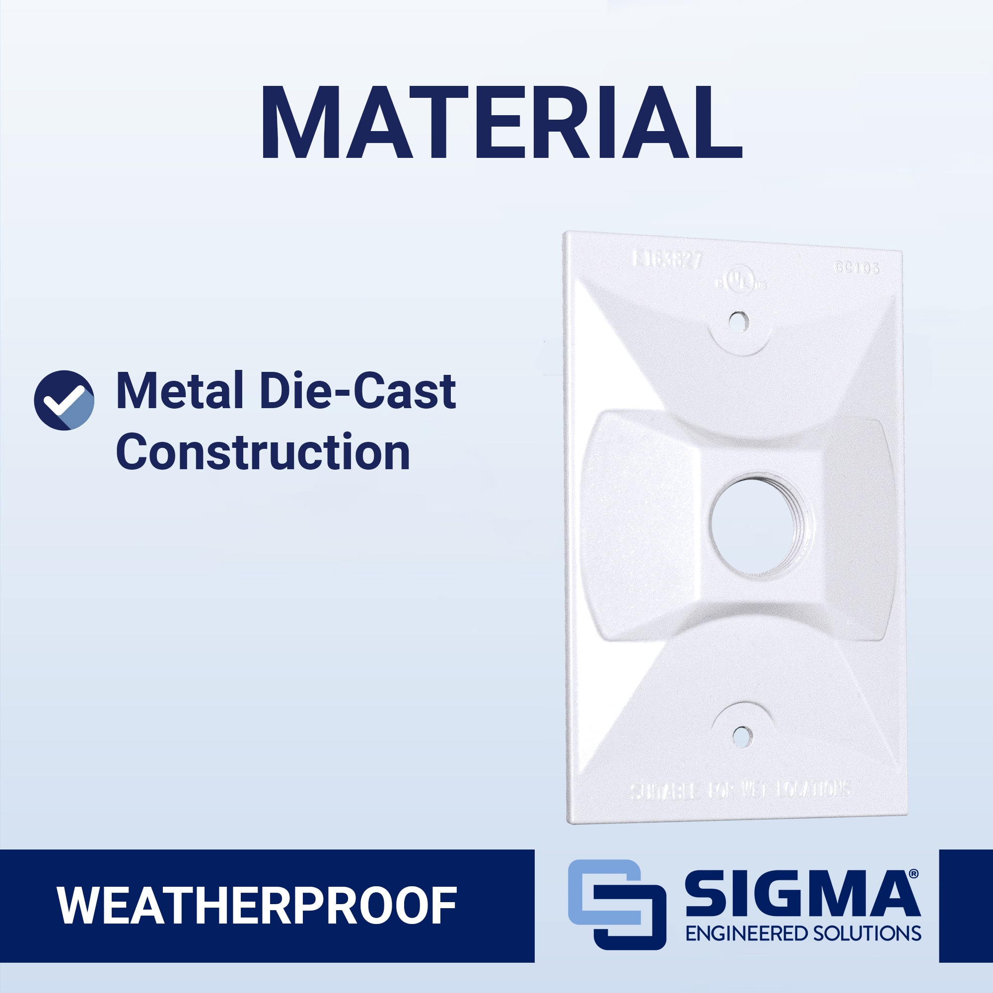 Sigma Engineered Solutions 14371WH Electrical-Box-Covers - View #6