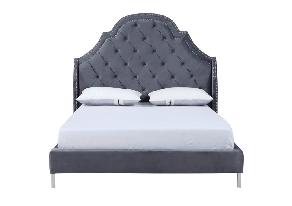 Chic Home Design Napoleon Dark Grey, Upholstered Queen Bed Frame Canada