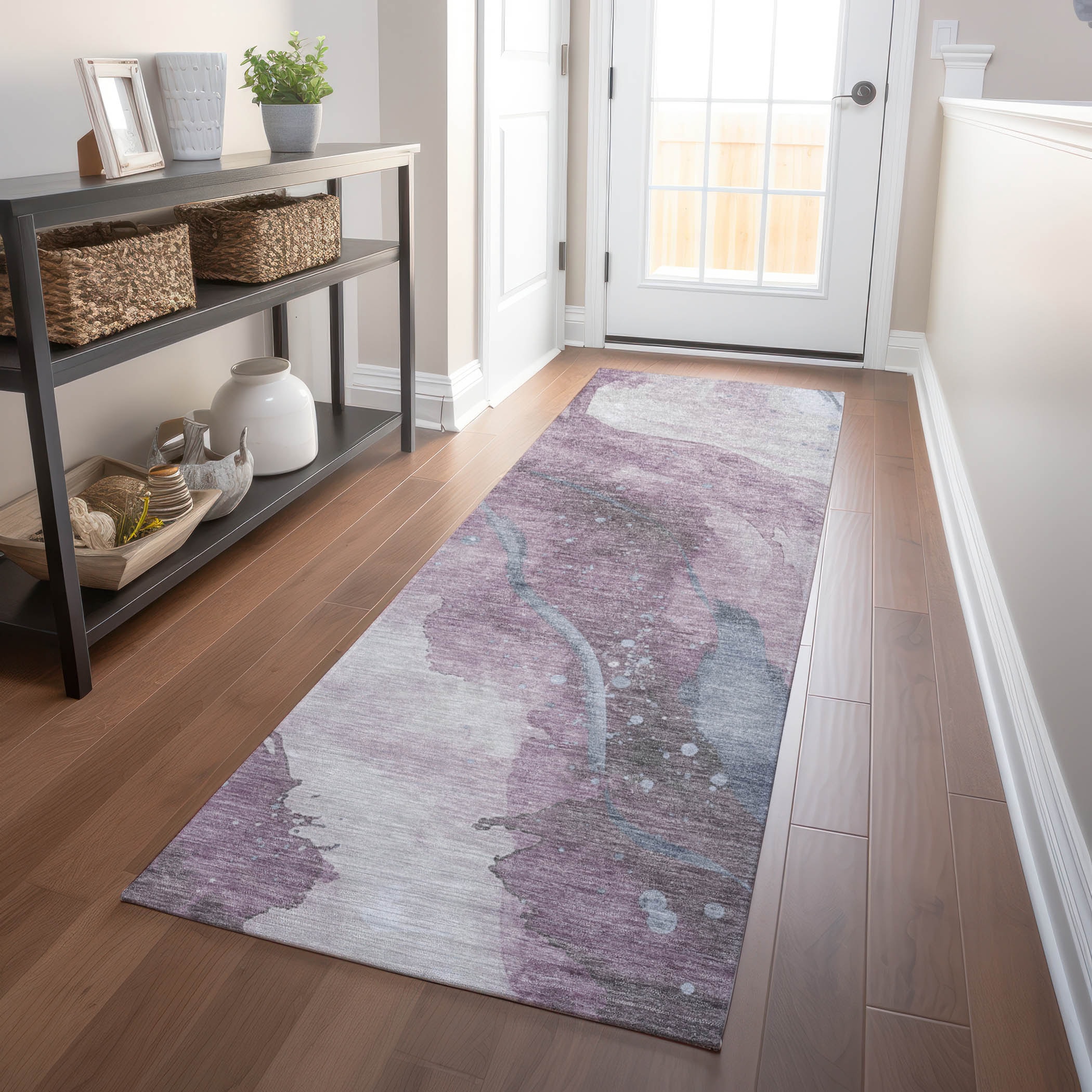 Addison Rugs ACN1531LV2X8 Chantille ACN1531LV 2 x 7 (ft) Polyester Lavender Rectangular Indoor/Outdoor Geometric Machine washable Runner rug