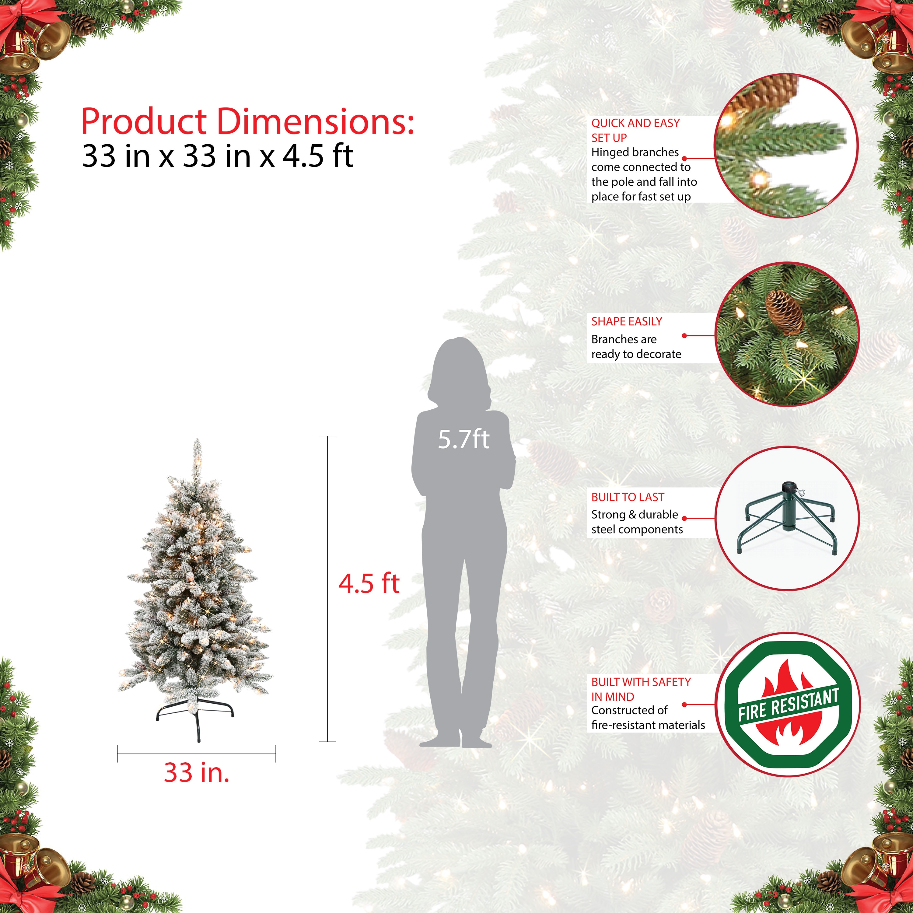 Puleo International 253-BYGA-45C150 Artificial-Christmas-Trees - View #5