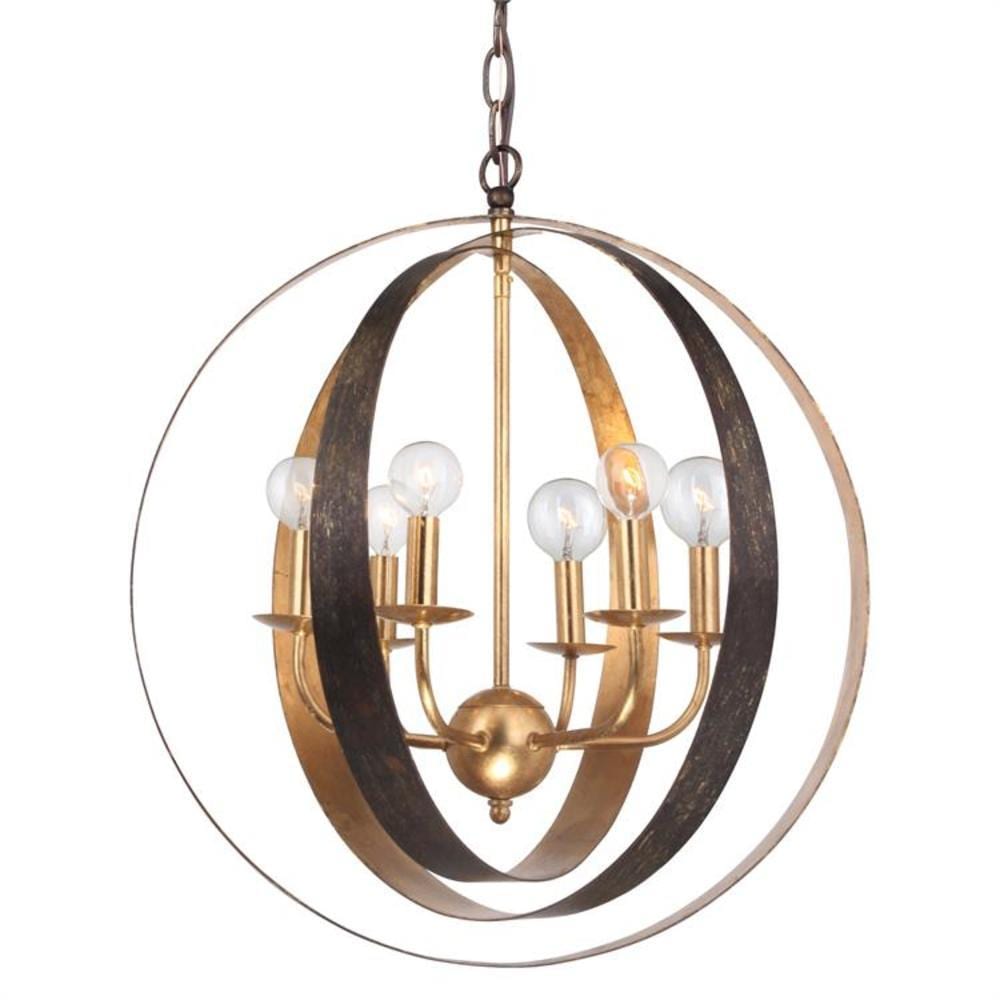 Crystorama 585-EB-GA Luna 6 -Light Multiple finishes Bronze Rustic For Use in Bathrooms, Foyers, Kitchens, Chandelier
