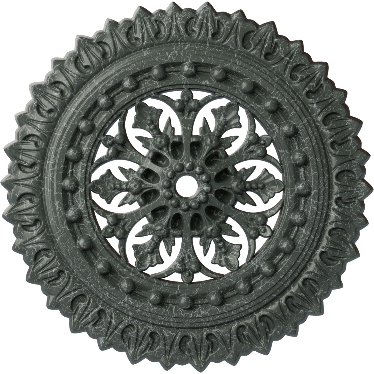 Ekena Millwork CM18SKAGC Sellek 18.5-in W x 18.5-in L Painted Athenian Green Crackle Polyurethane Whole Ceiling Medallion
